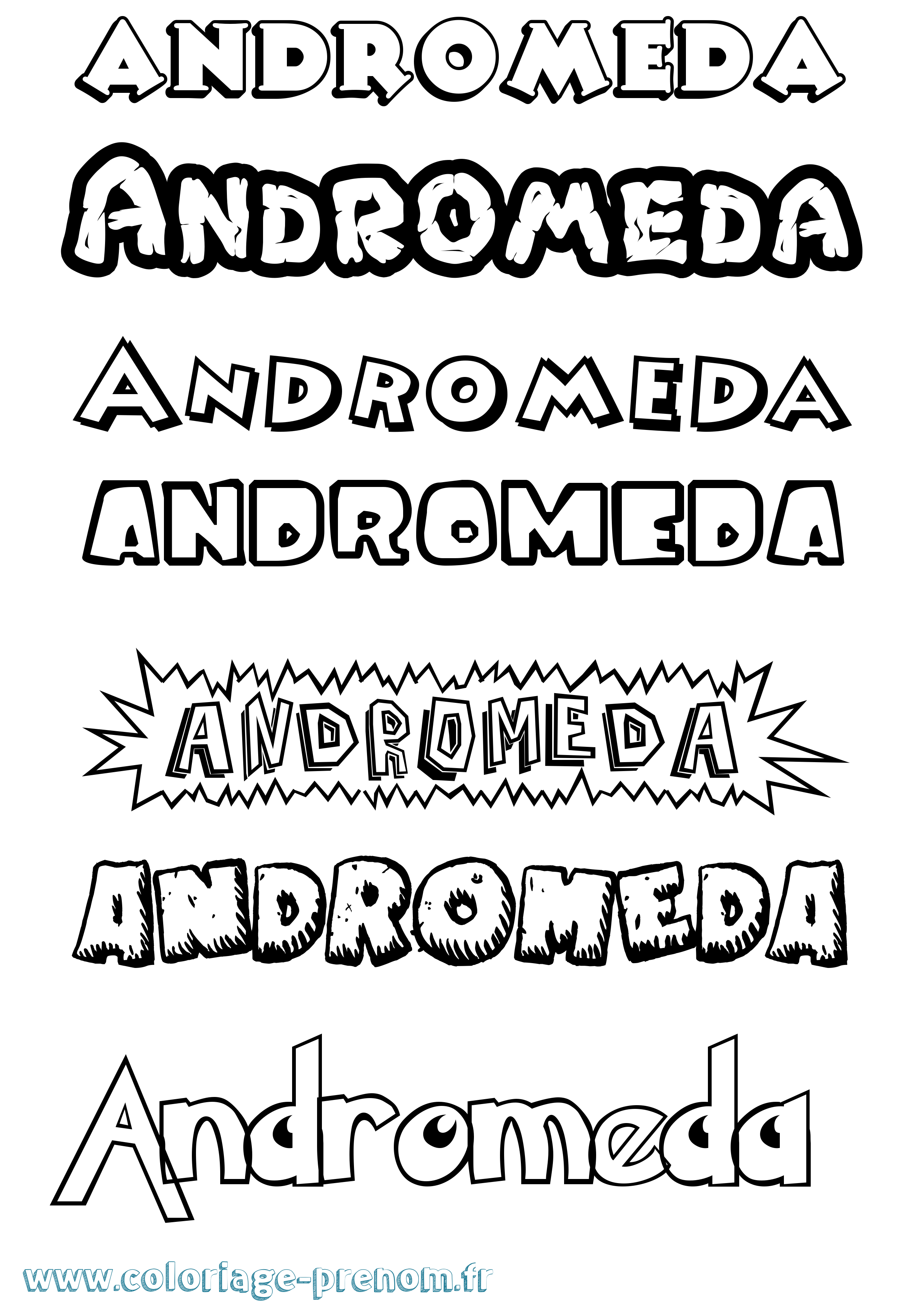 Coloriage Andromeda Dessin Animé Coloriage prénom Andromeda Dessin Animé