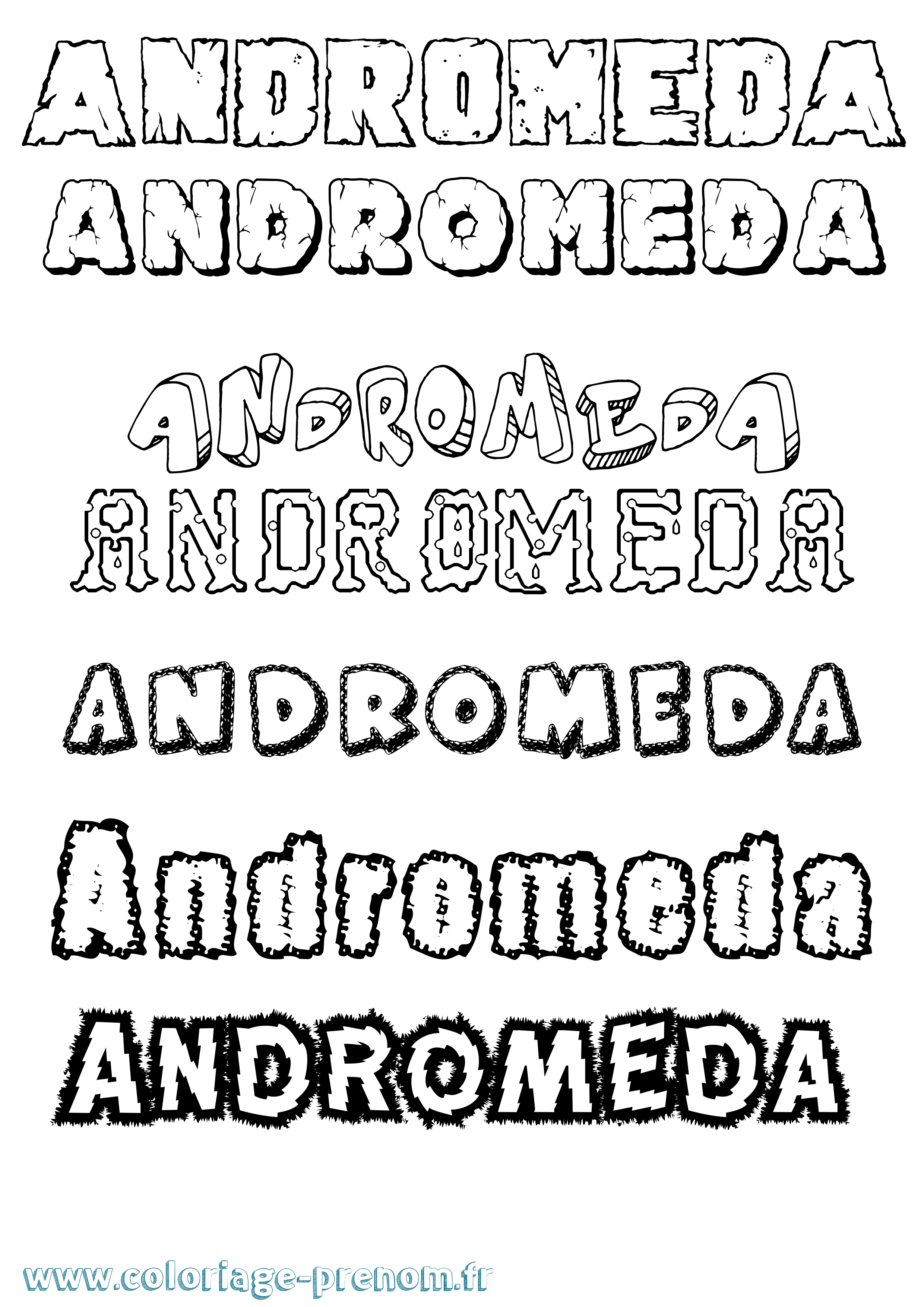 Coloriage Andromeda Destructuré Coloriage prénom Andromeda Destructuré