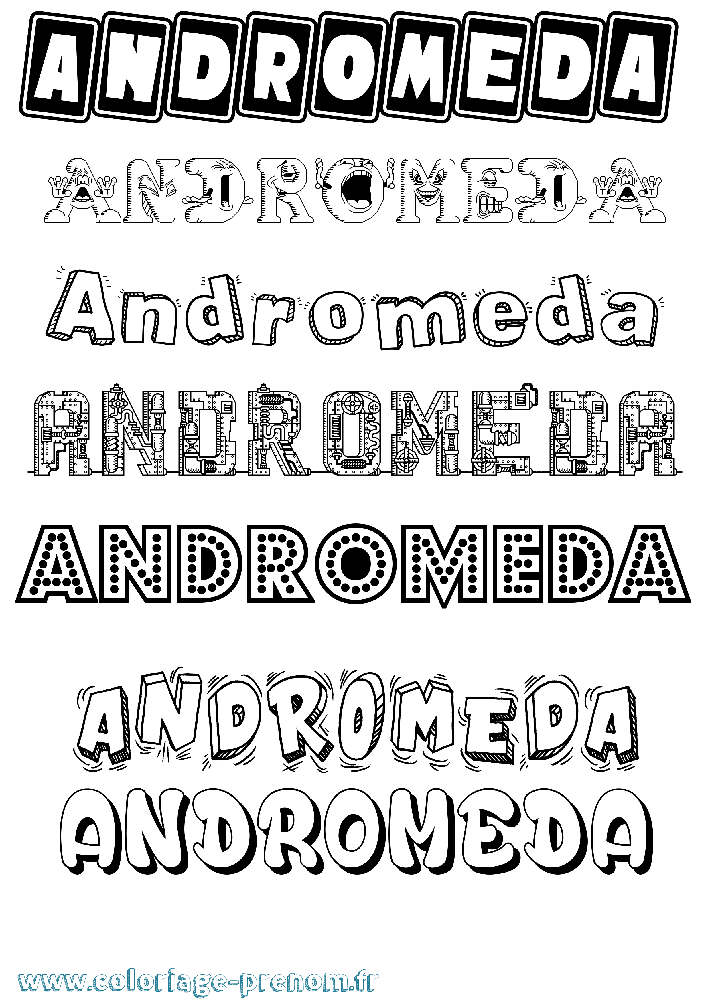 Coloriage Andromeda Fun Coloriage prénom Andromeda Fun