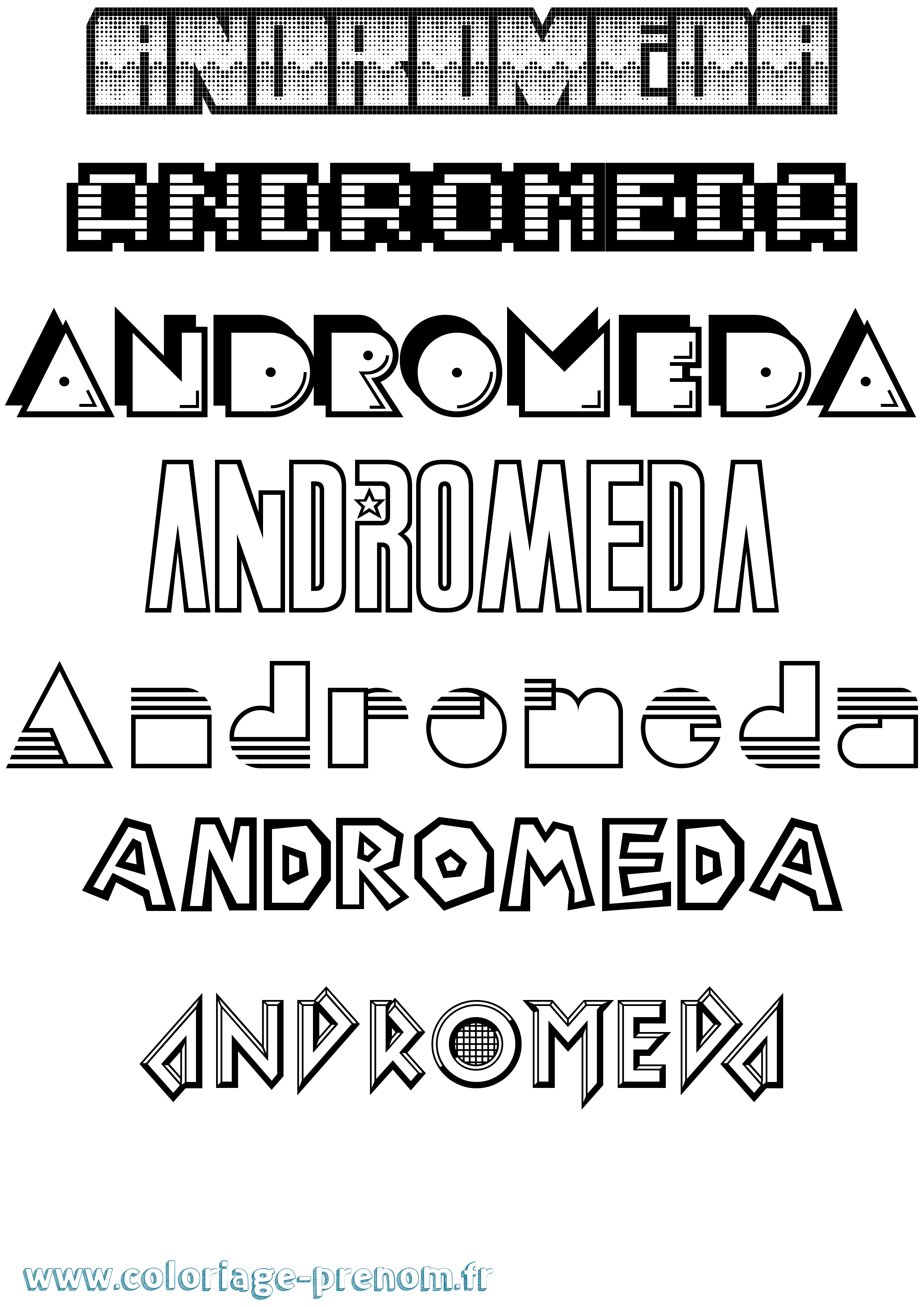 Coloriage Andromeda Jeux Vidéos Coloriage prénom Andromeda Jeux Vidéos