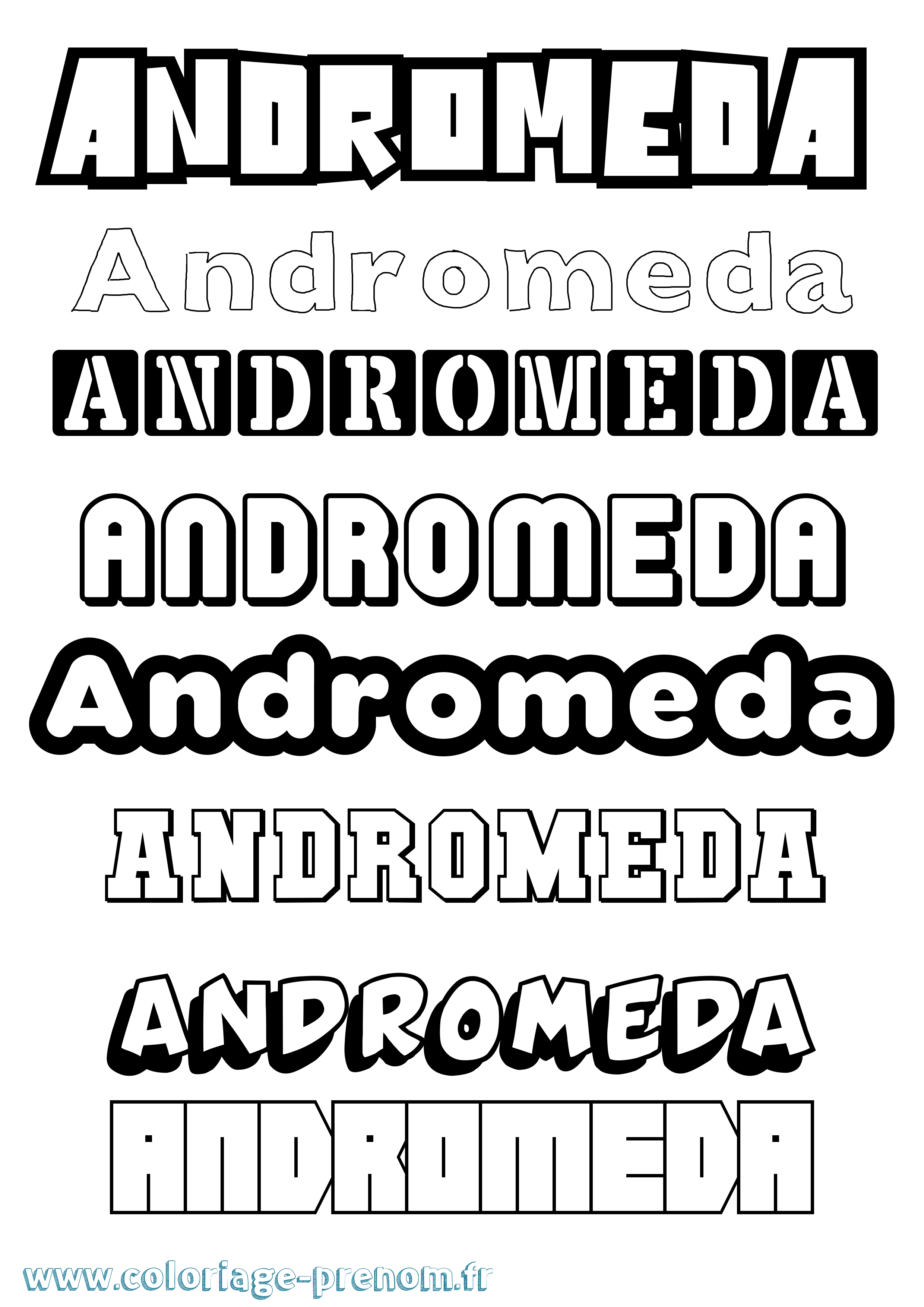 Coloriage Andromeda Simple Coloriage prénom Andromeda Simple