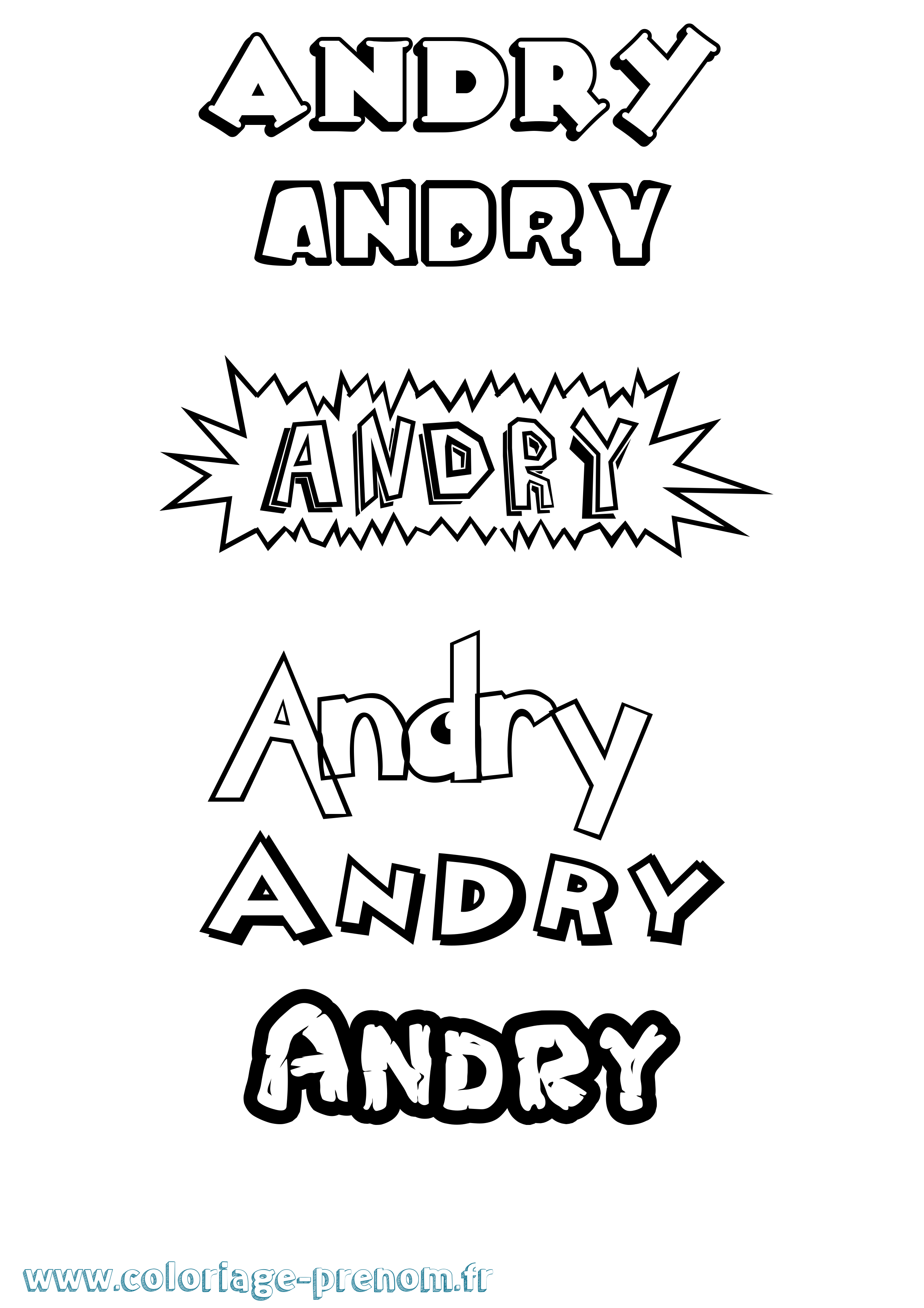 Coloriage Andry Dessin Animé Coloriage prénom Andry Dessin Animé