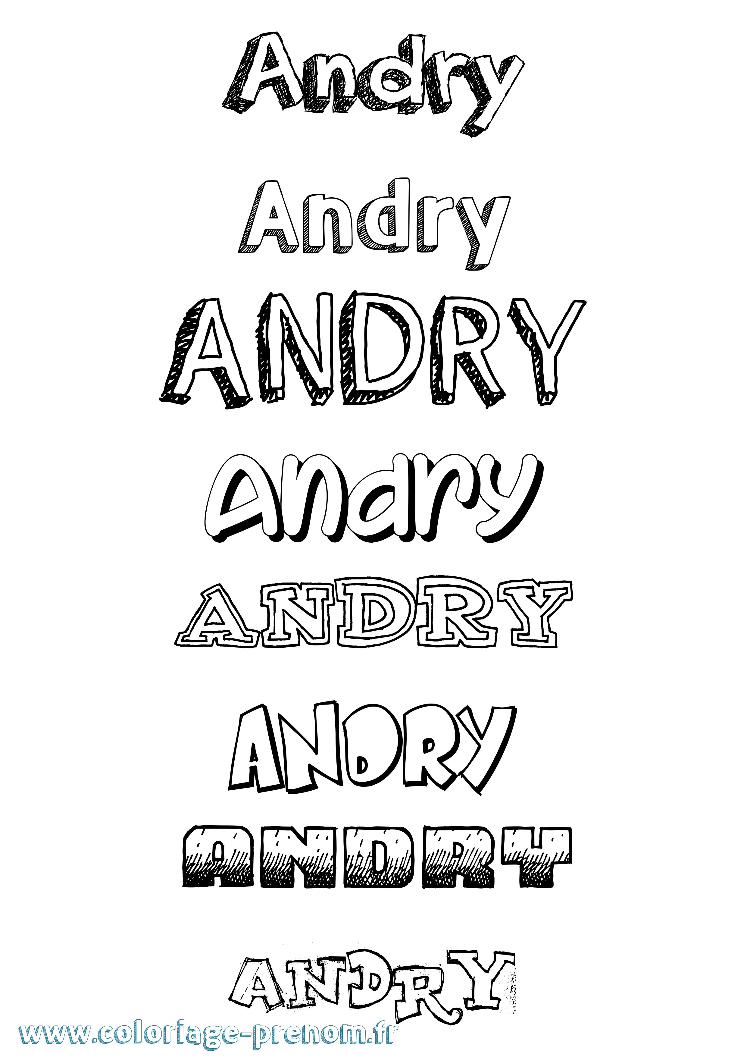 Coloriage Andry Dessiné Coloriage prénom Andry Dessiné