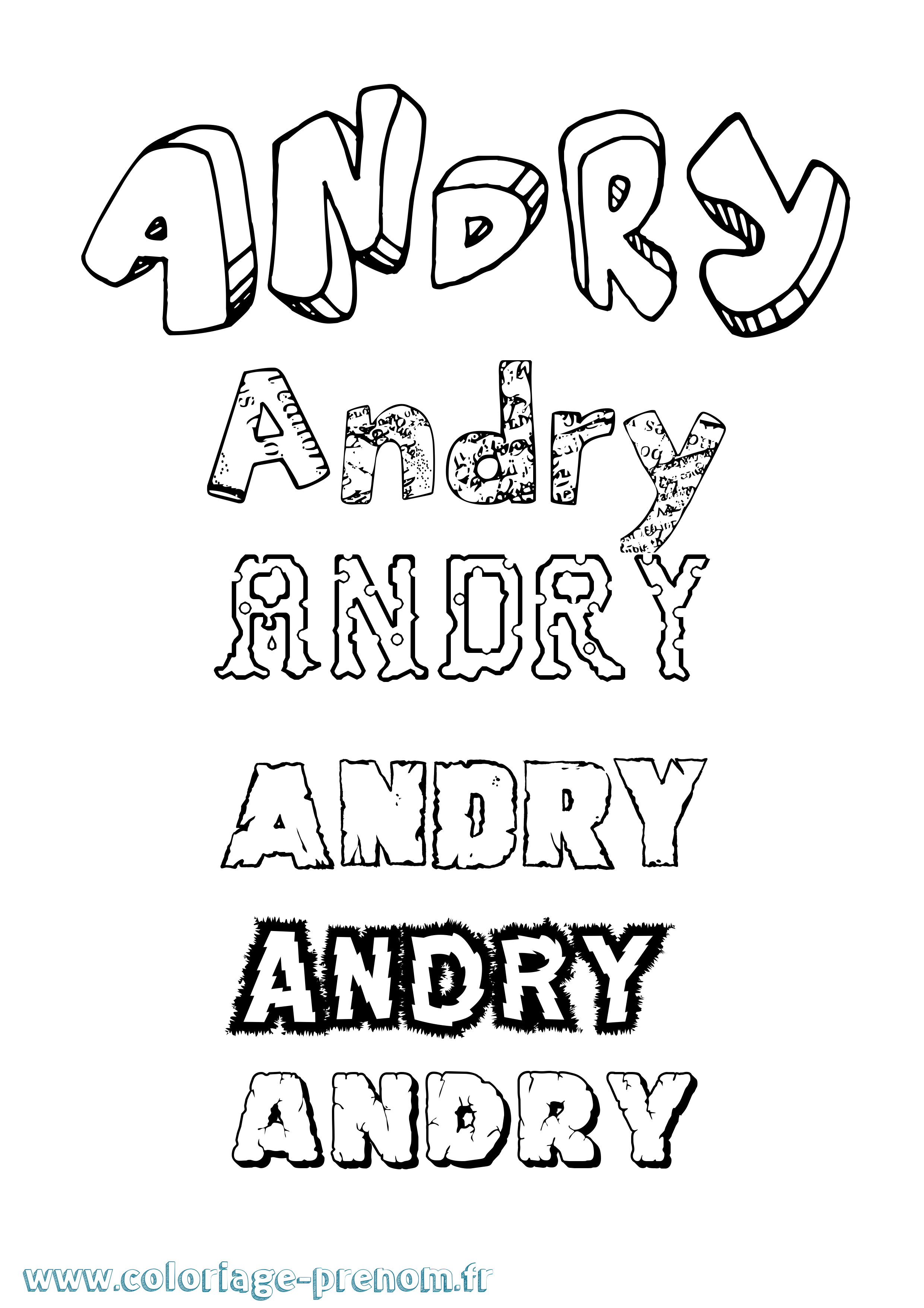 Coloriage Andry Destructuré Coloriage prénom Andry Destructuré