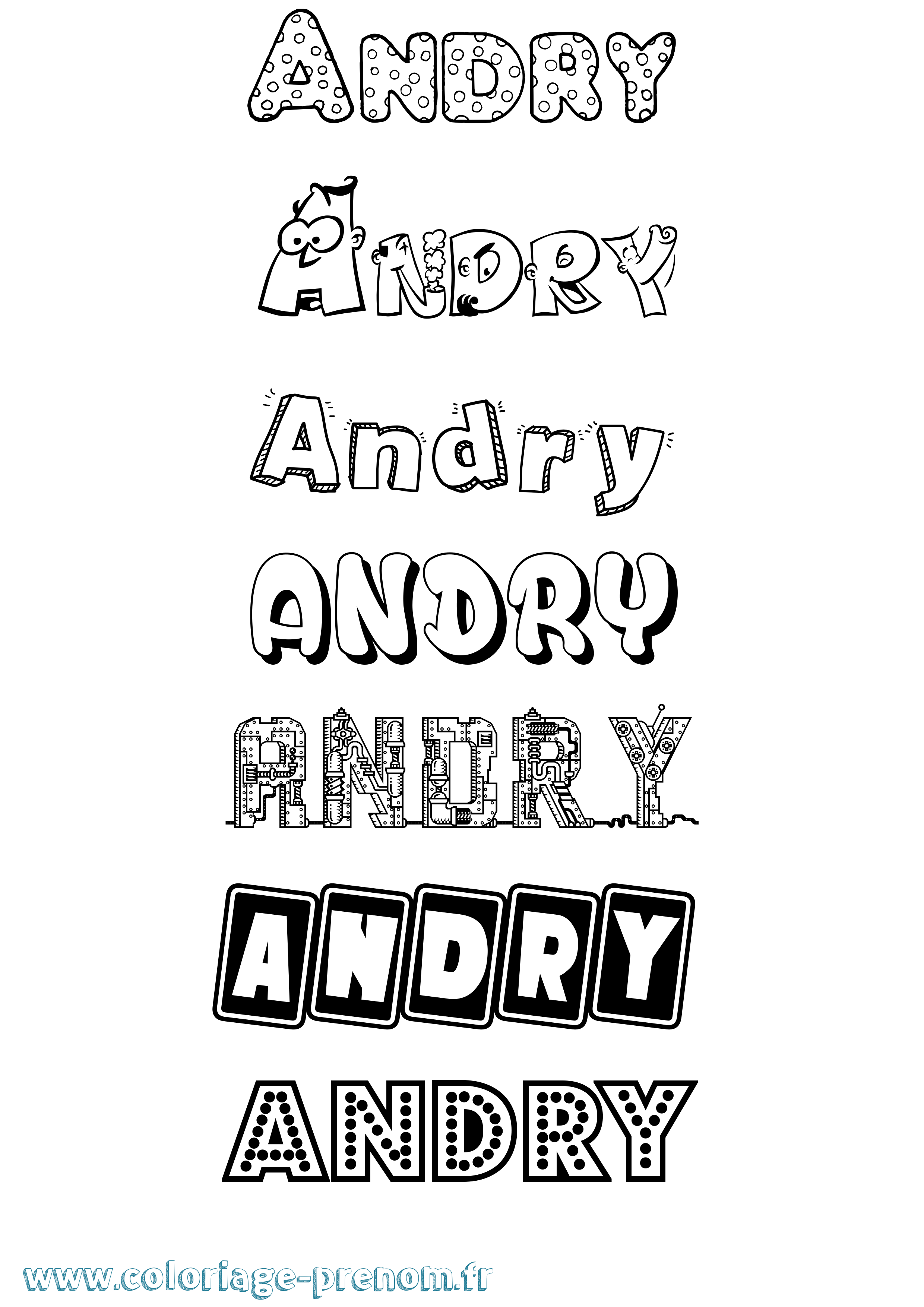 Coloriage Andry Fun Coloriage prénom Andry Fun
