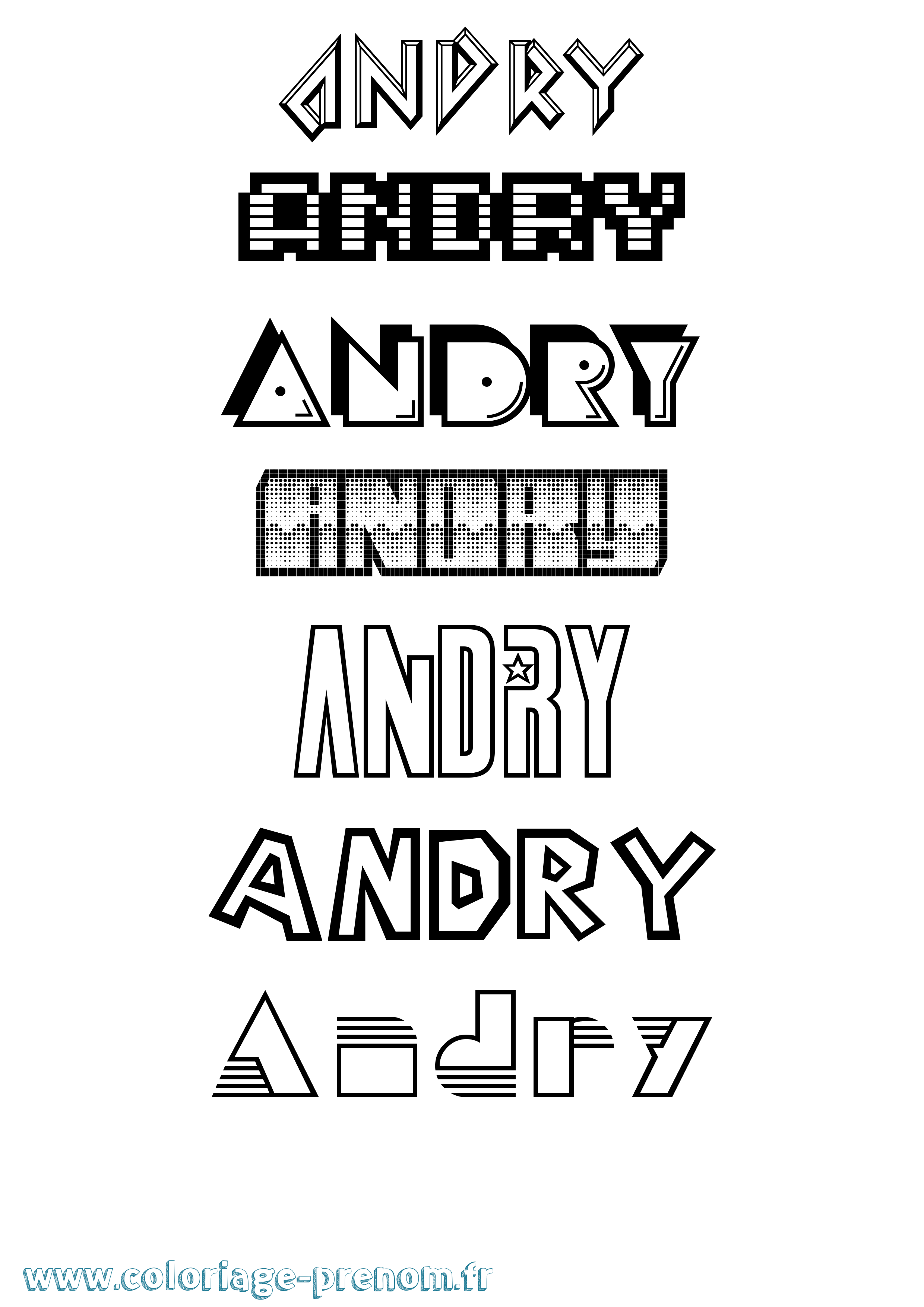 Coloriage Andry Jeux Vidéos Coloriage prénom Andry Jeux Vidéos