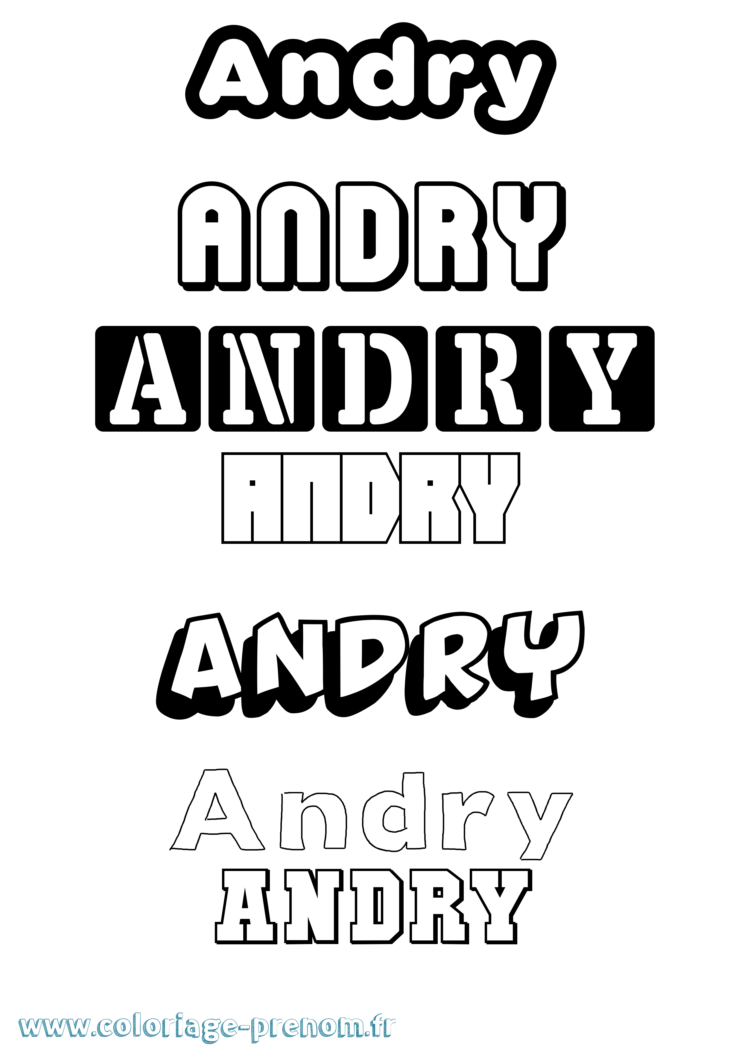 Coloriage Andry Simple Coloriage prénom Andry Simple
