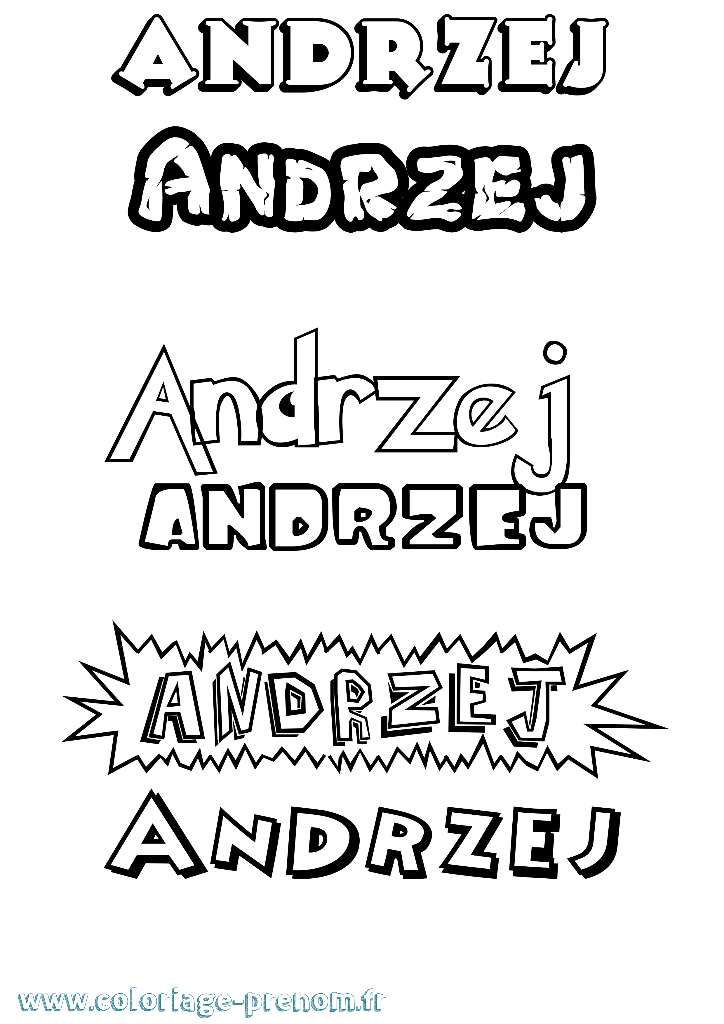 Coloriage prénom Andrzej Dessin Animé