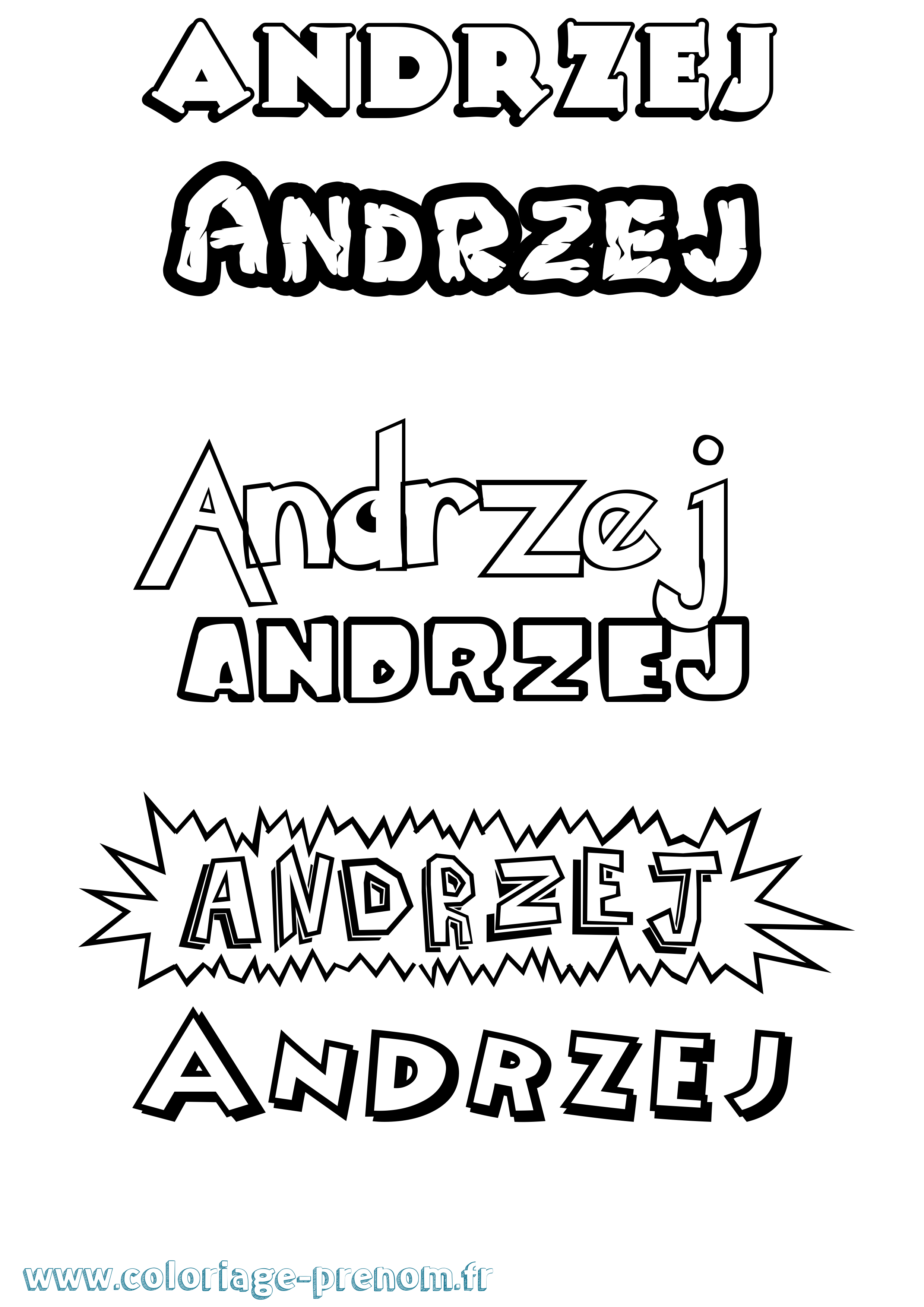 Coloriage Andrzej Dessin Animé Coloriage prénom Andrzej Dessin Animé