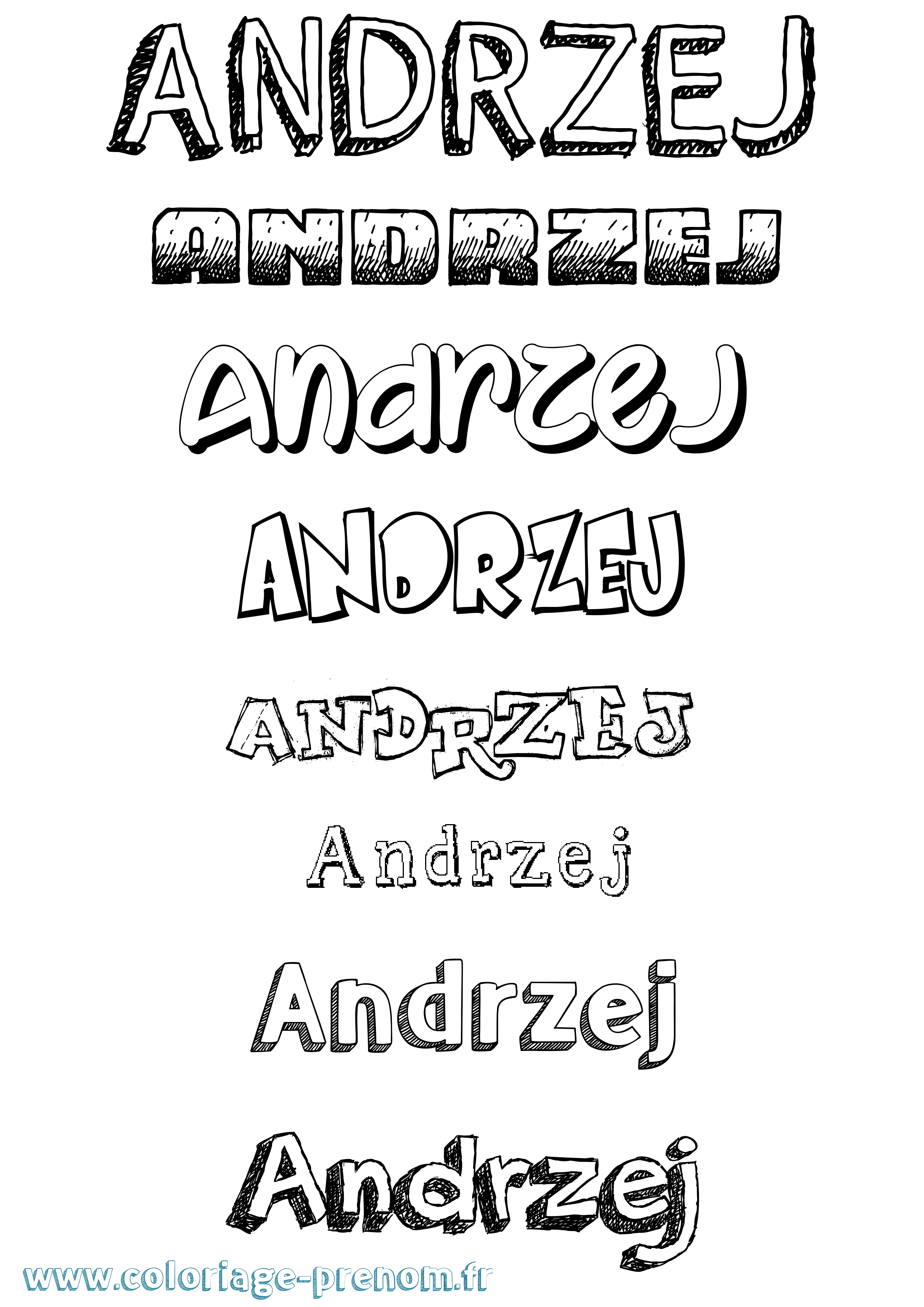 Coloriage prénom Andrzej Dessiné