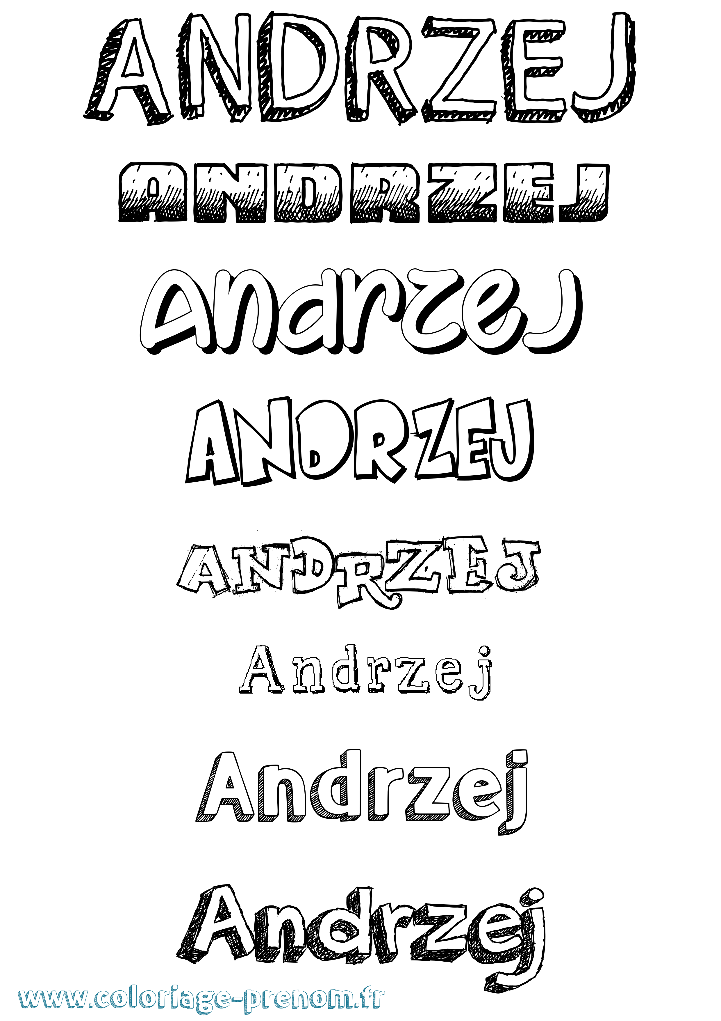 Coloriage Andrzej Dessiné Coloriage prénom Andrzej Dessiné