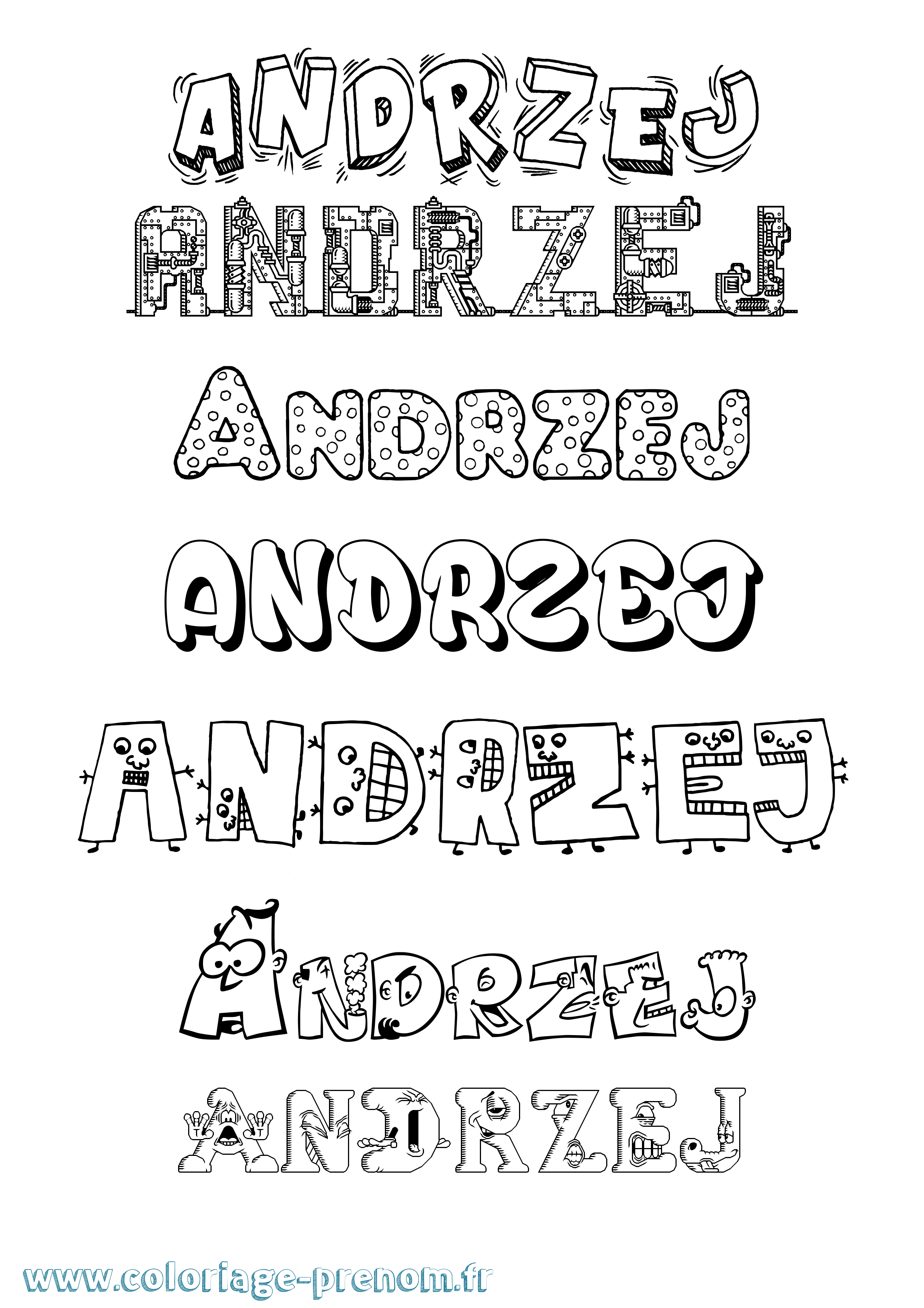 Coloriage Andrzej Fun Coloriage prénom Andrzej Fun