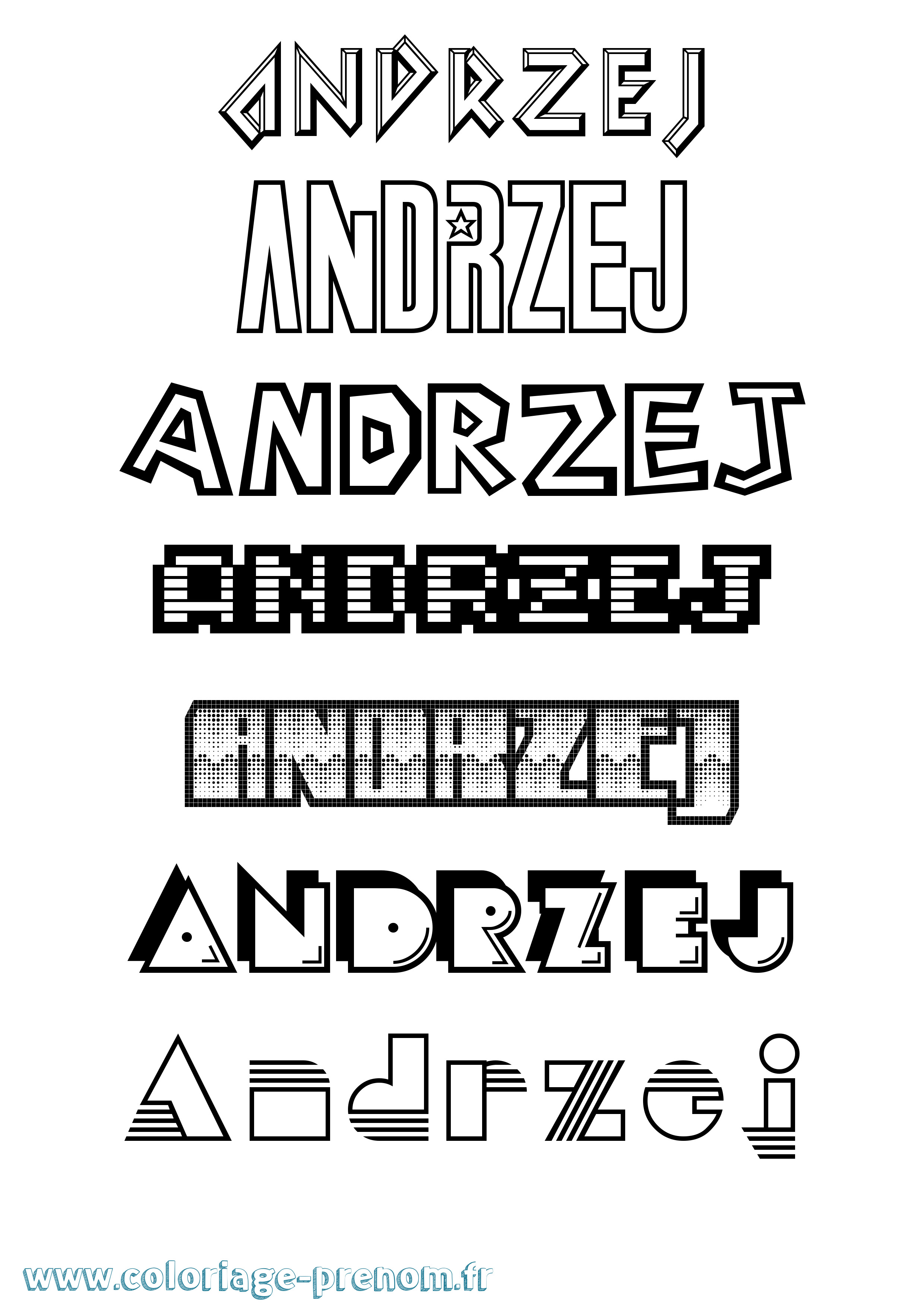 Coloriage Andrzej Jeux Vidéos Coloriage prénom Andrzej Jeux Vidéos