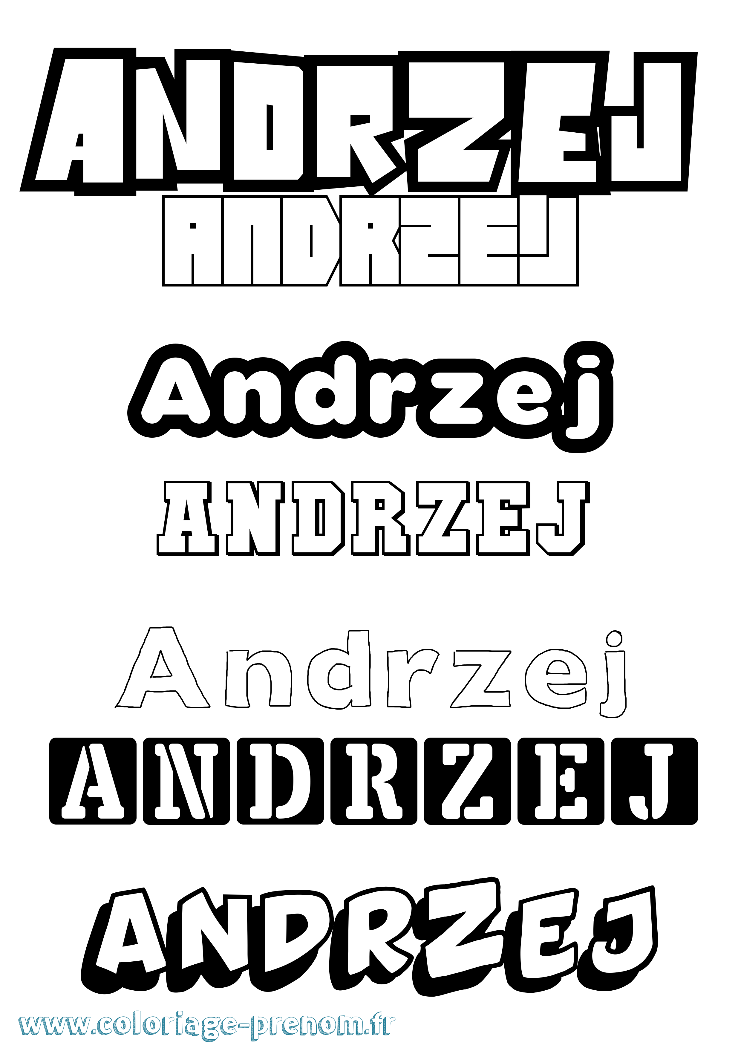 Coloriage Andrzej Simple Coloriage prénom Andrzej Simple