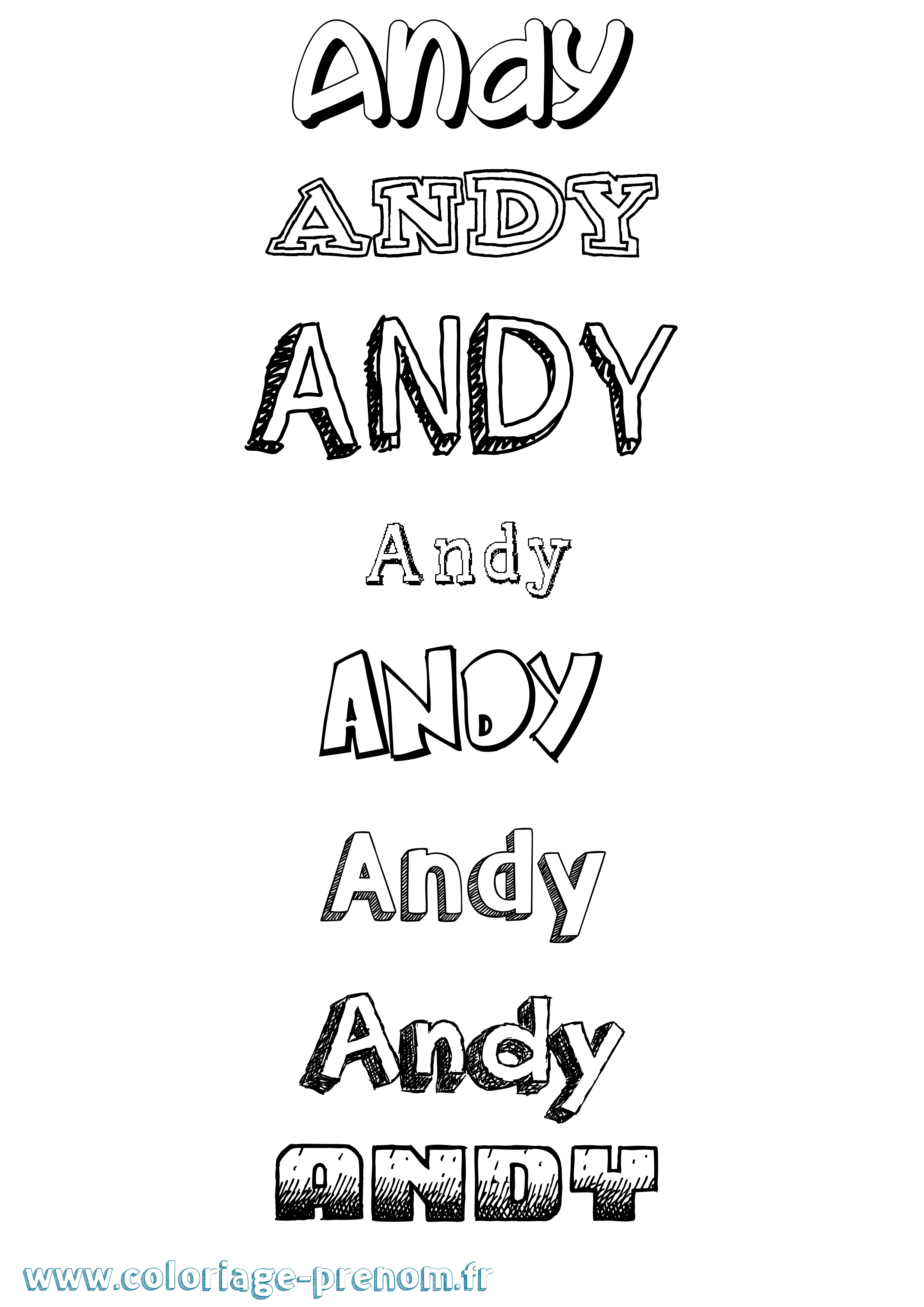 Coloriage prénom Andy Dessiné