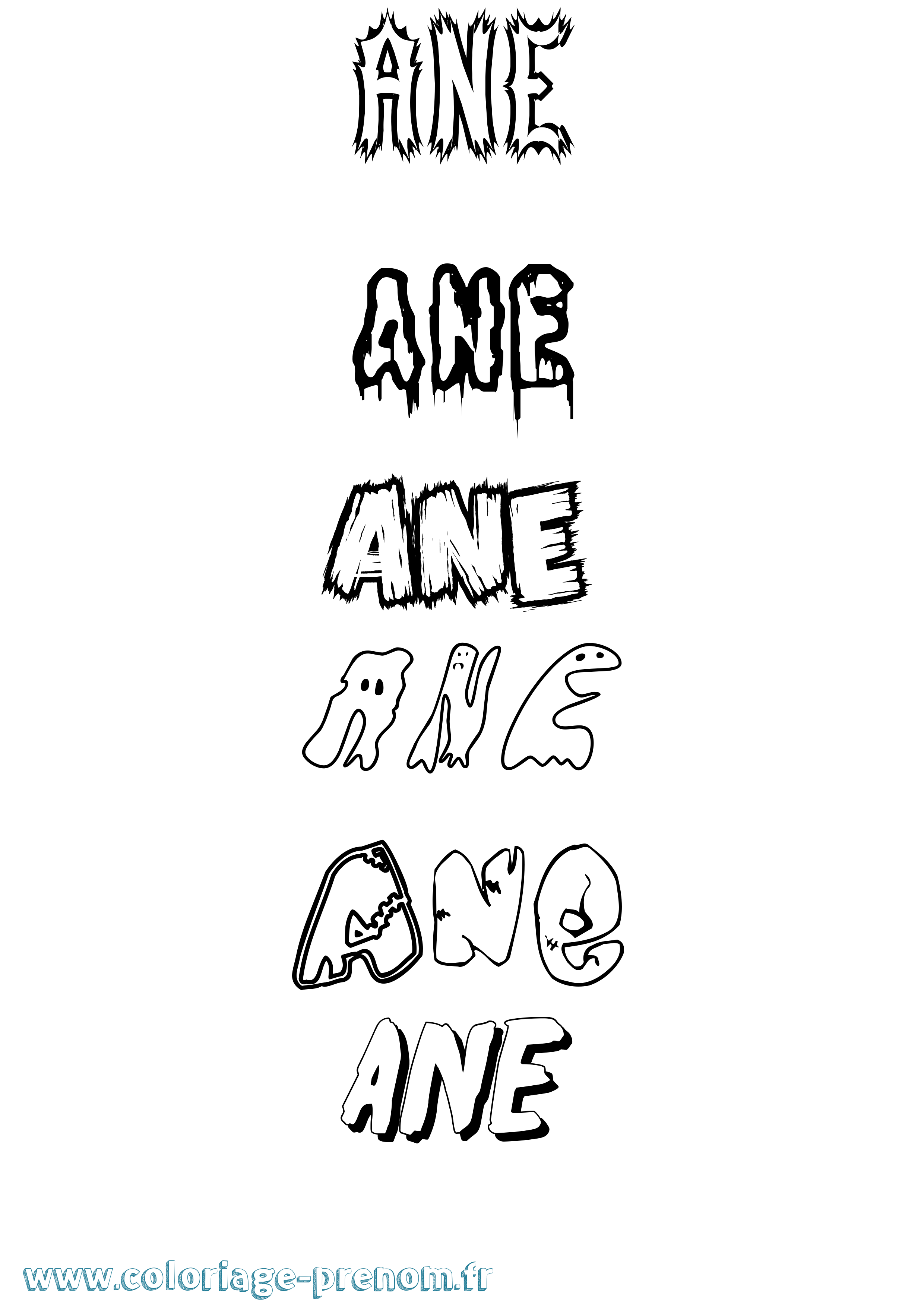 Coloriage Ane Frisson Coloriage prénom Ane Frisson