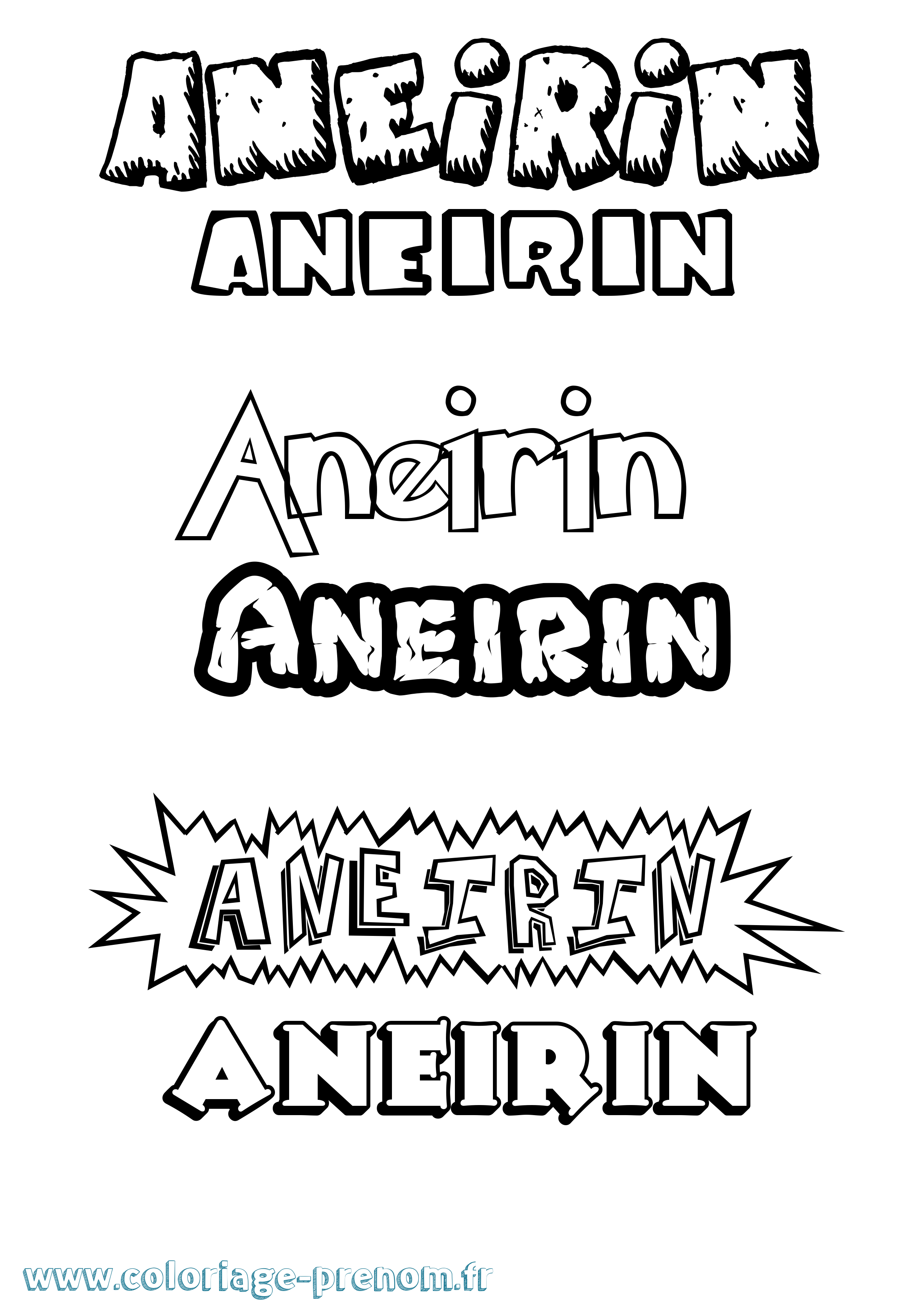 Coloriage prénom Aneirin Dessin Animé