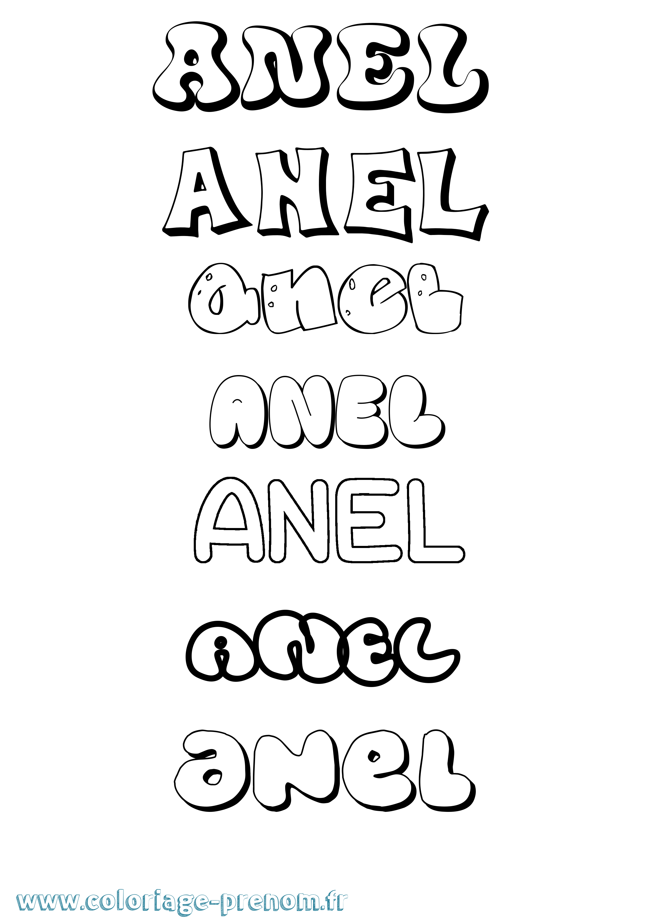 Coloriage Anel Bubble Coloriage prénom Anel Bubble