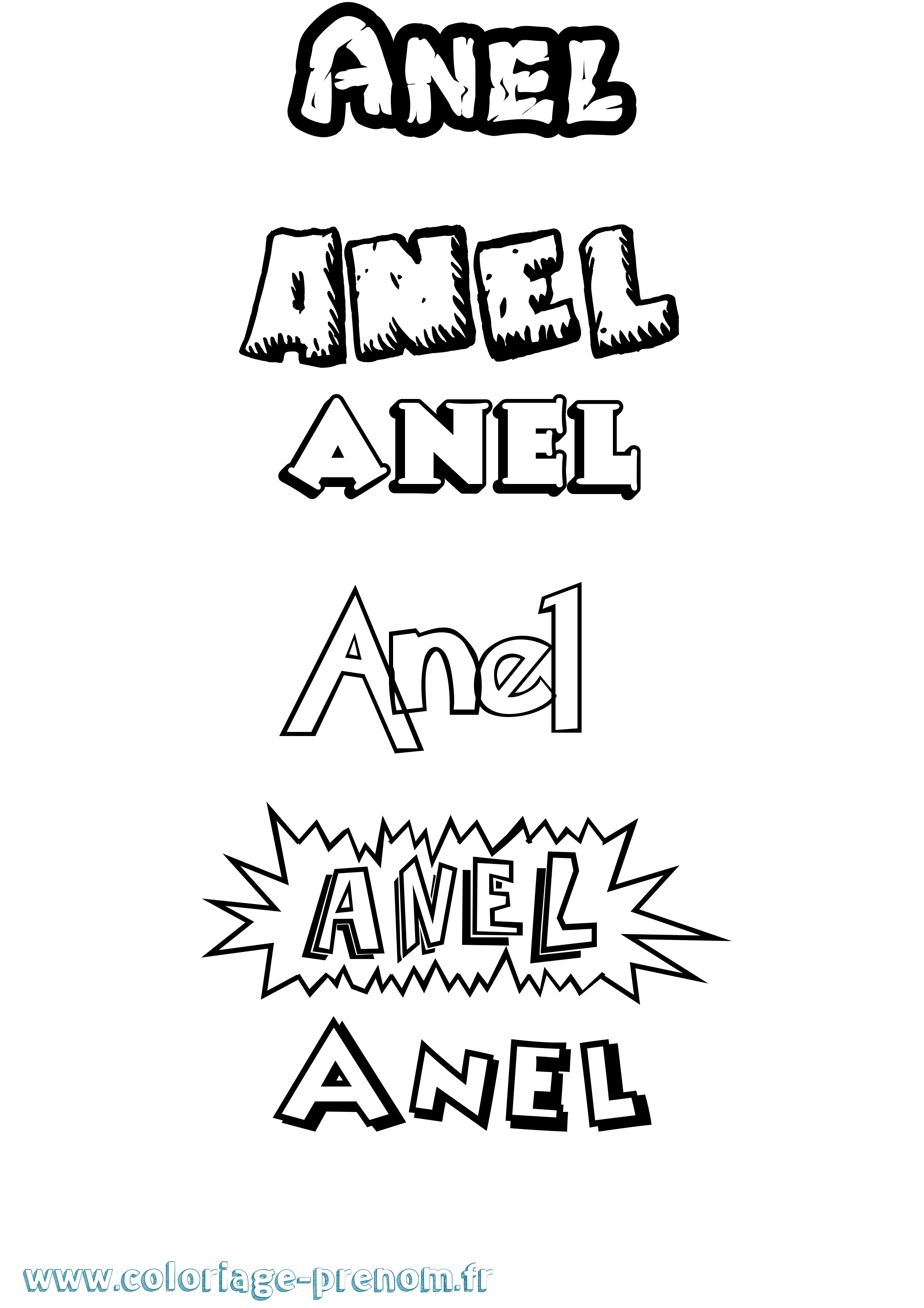 Coloriage Anel Dessin Animé Coloriage prénom Anel Dessin Animé