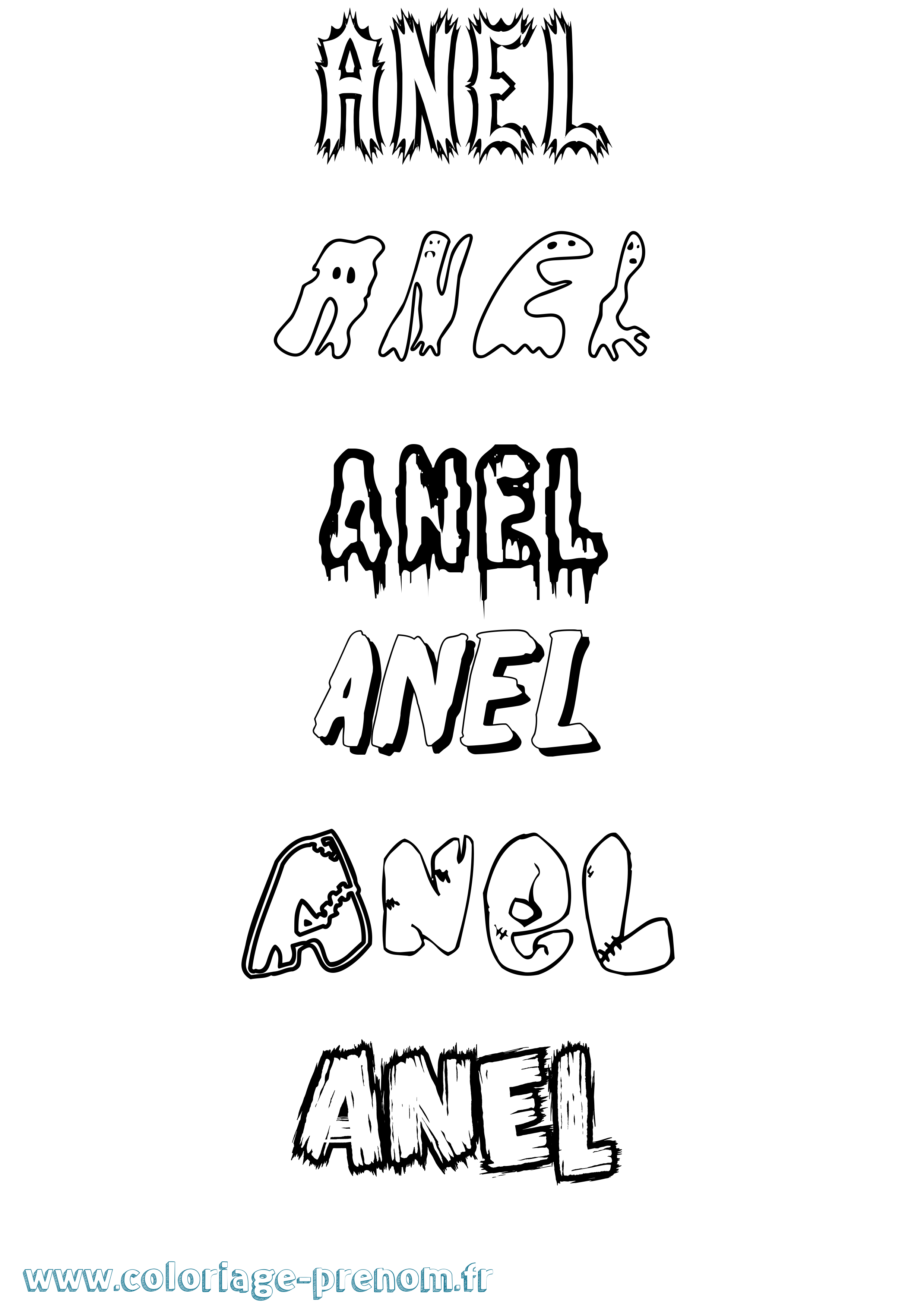 Coloriage Anel Frisson Coloriage prénom Anel Frisson