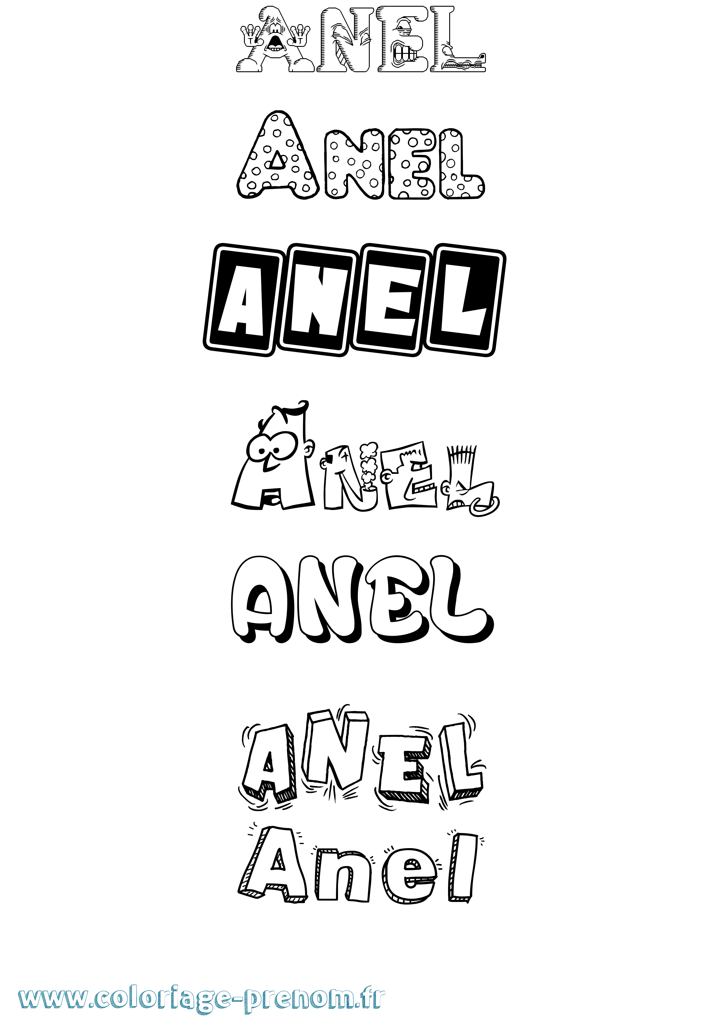 Coloriage Anel Fun Coloriage prénom Anel Fun