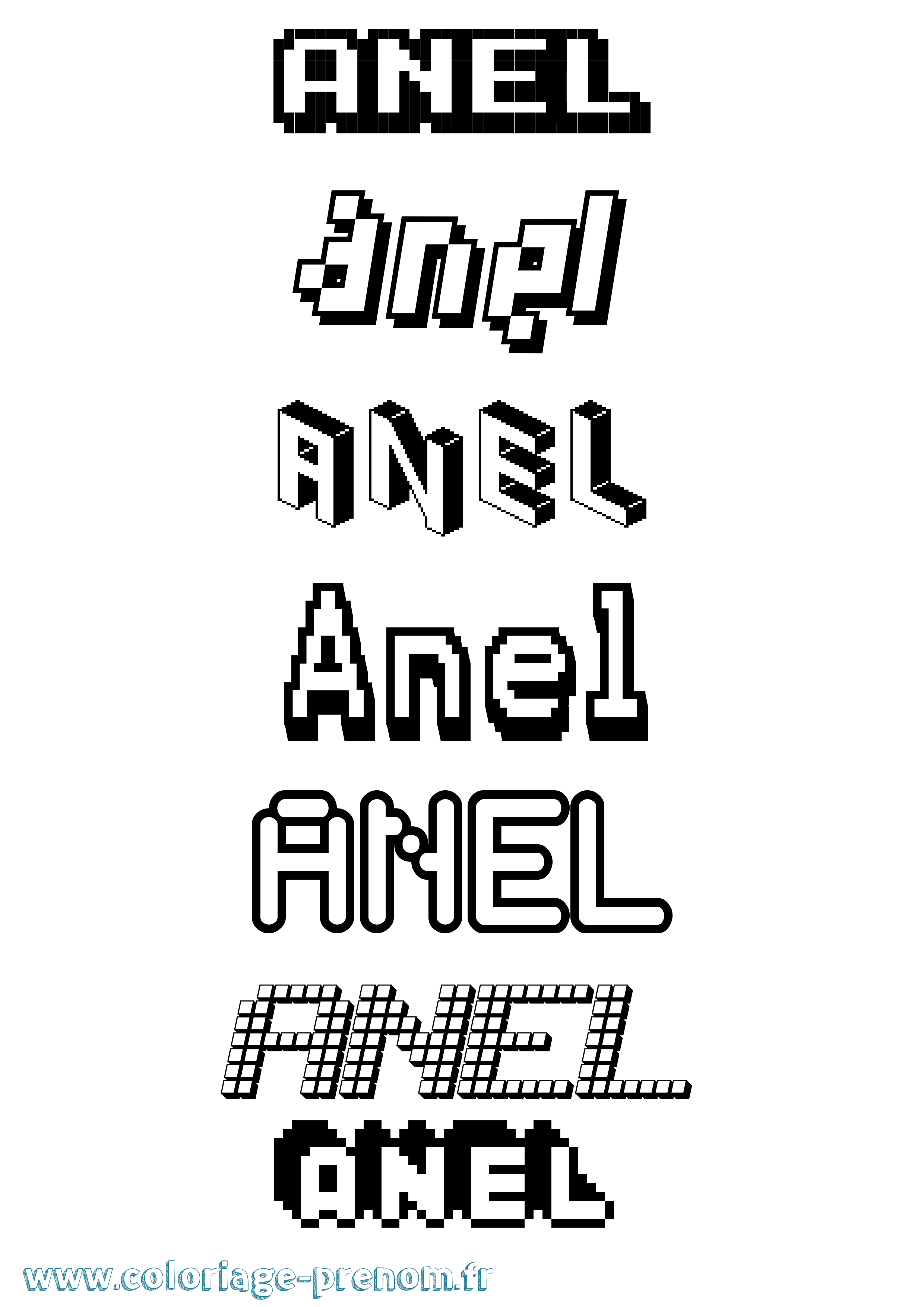 Coloriage Anel Pixel Coloriage prénom Anel Pixel