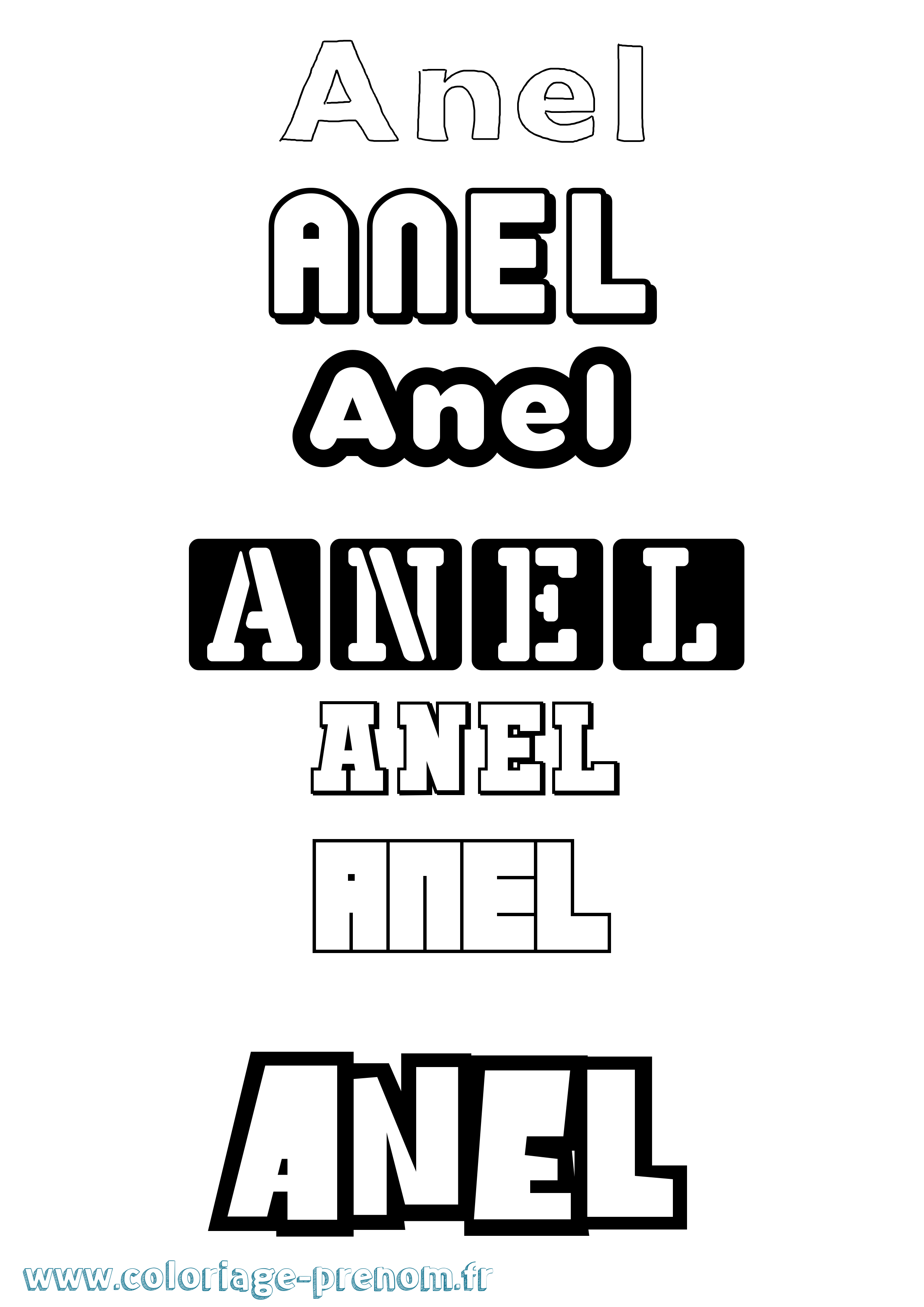 Coloriage Anel Simple Coloriage prénom Anel Simple