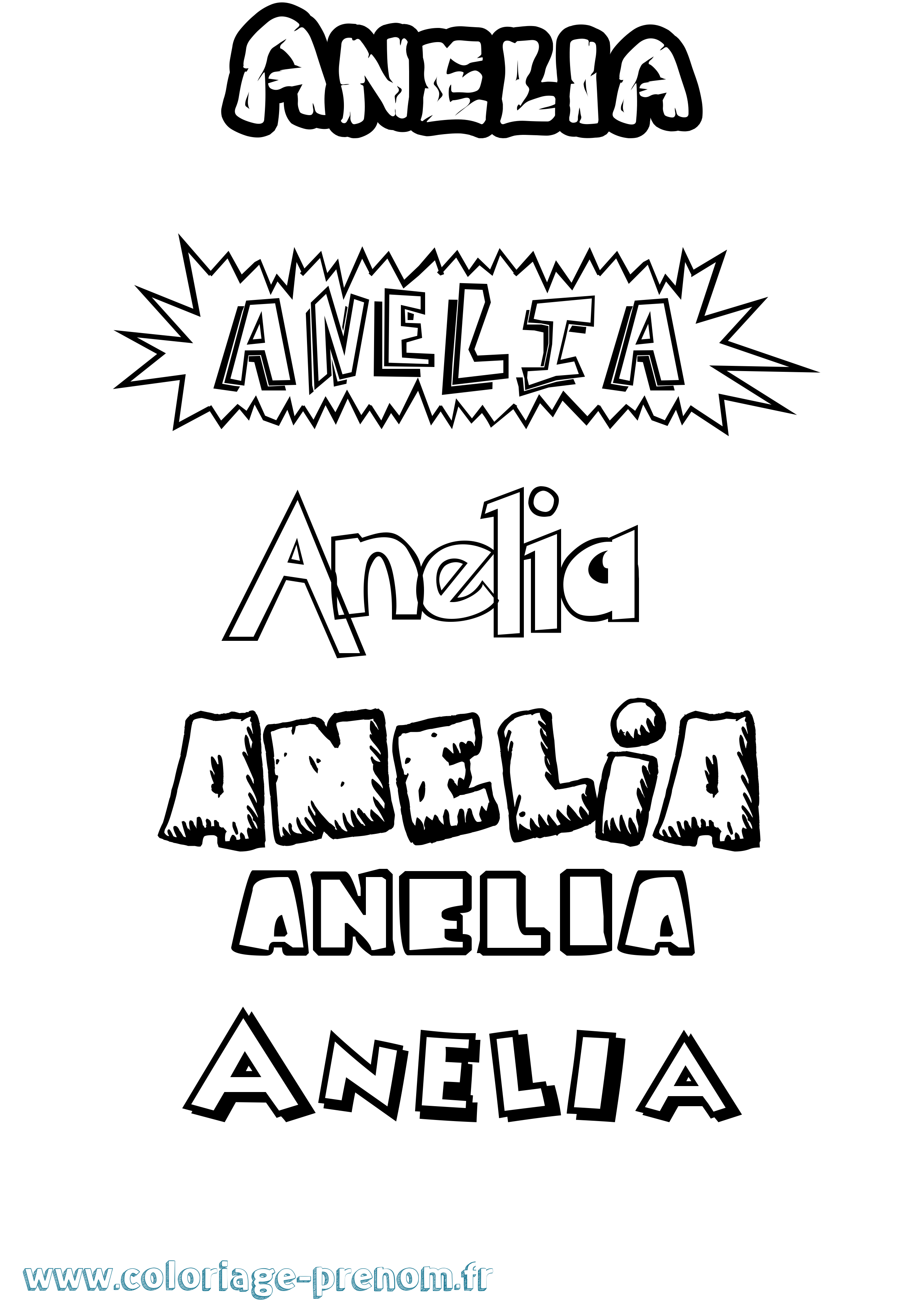 Coloriage prénom Anelia Dessin Animé