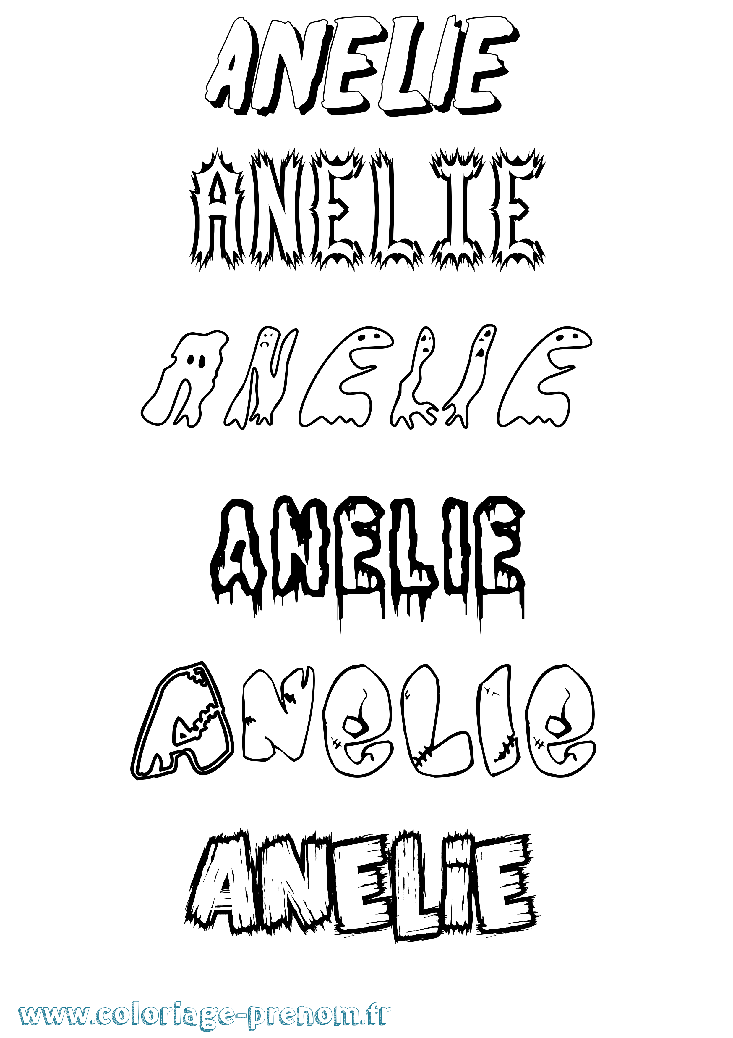 Coloriage Anelie Frisson Coloriage prénom Anelie Frisson