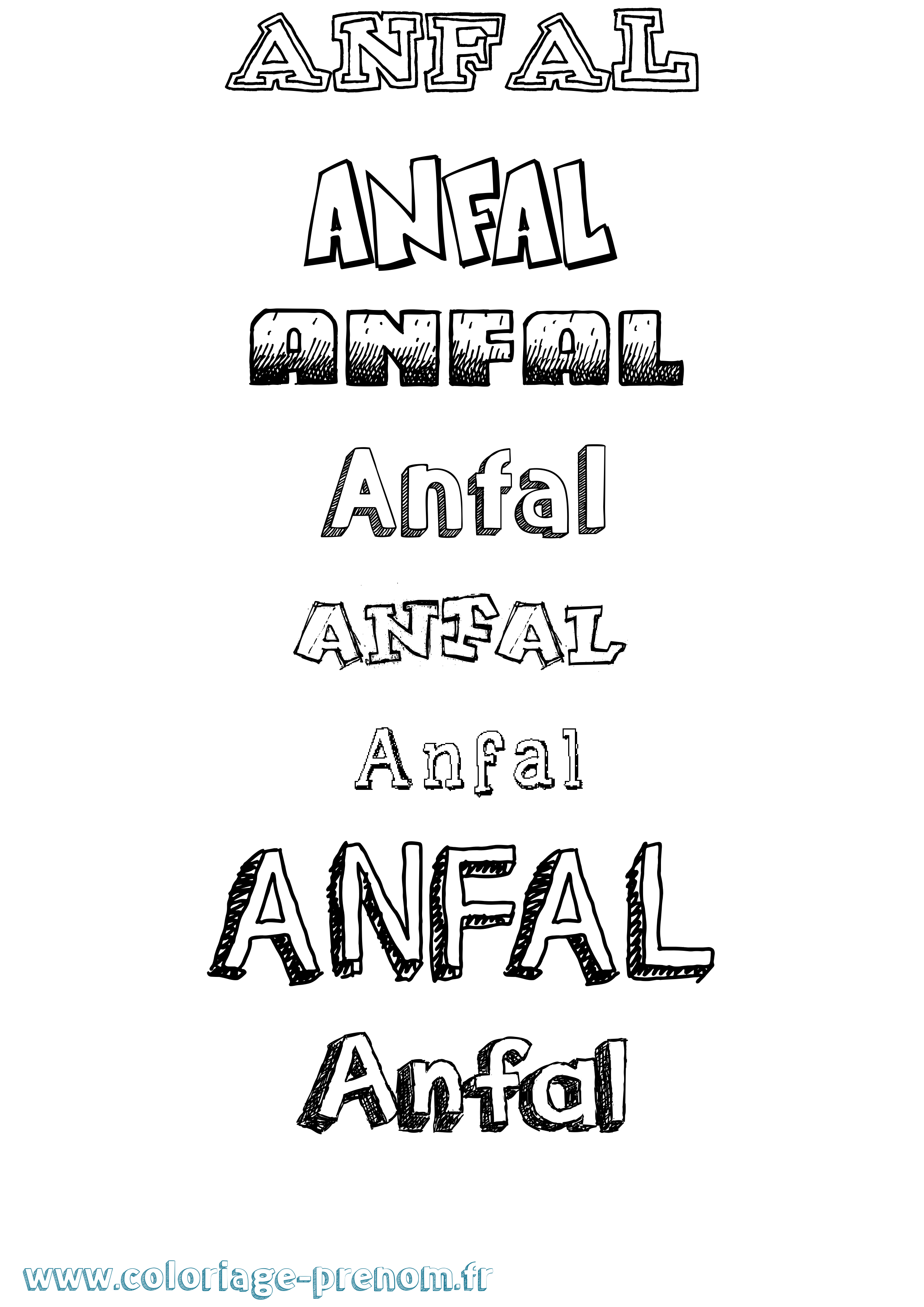 Coloriage Anfal Dessiné Coloriage prénom Anfal Dessiné