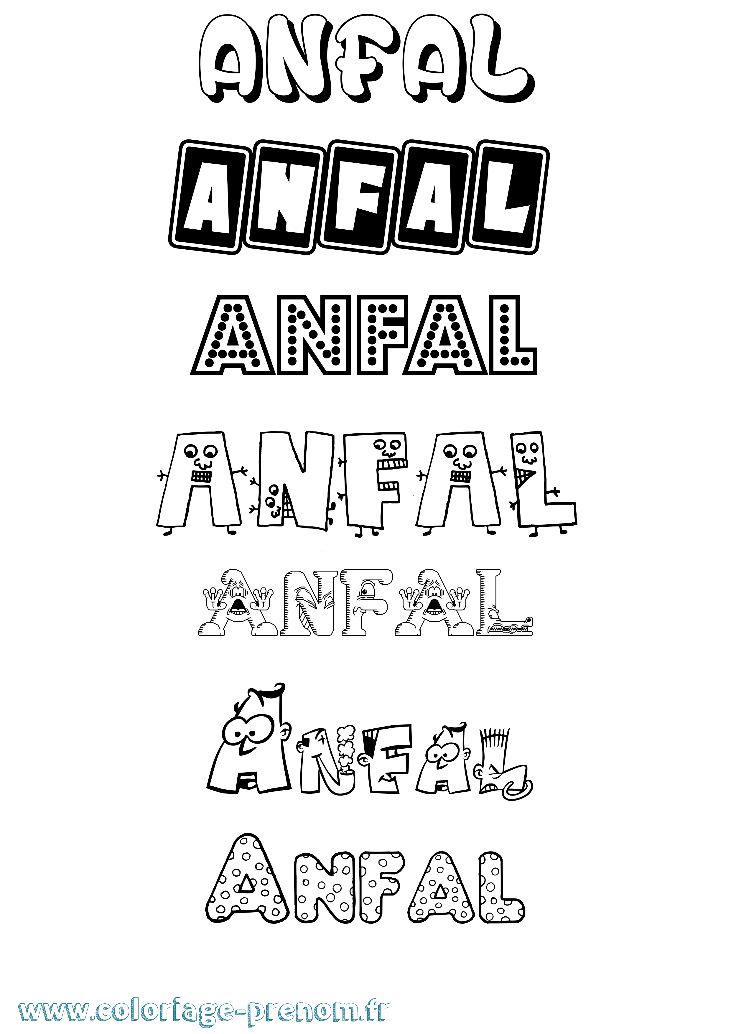 Coloriage Anfal Fun Coloriage prénom Anfal Fun