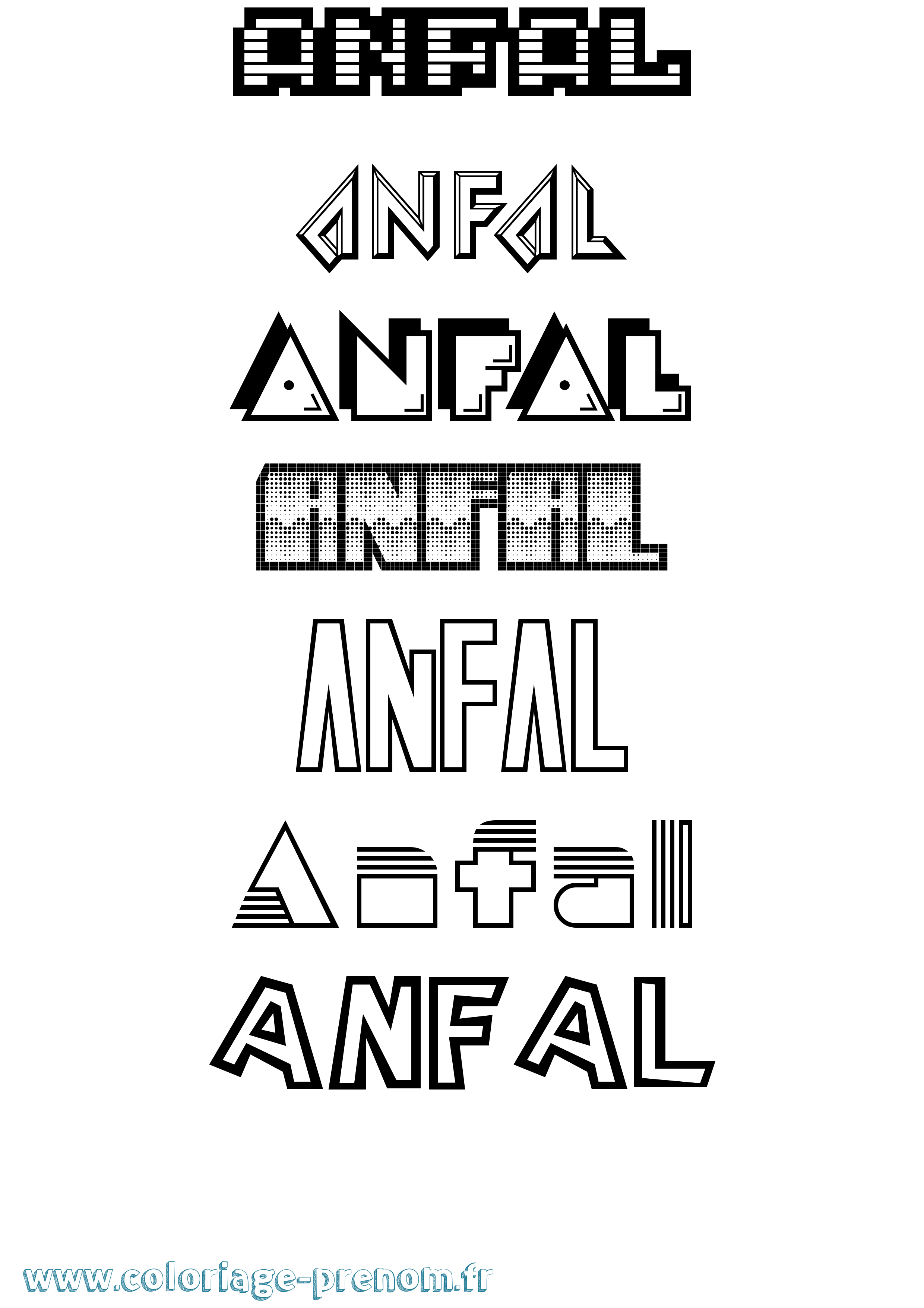 Coloriage Anfal Jeux Vidéos Coloriage prénom Anfal Jeux Vidéos