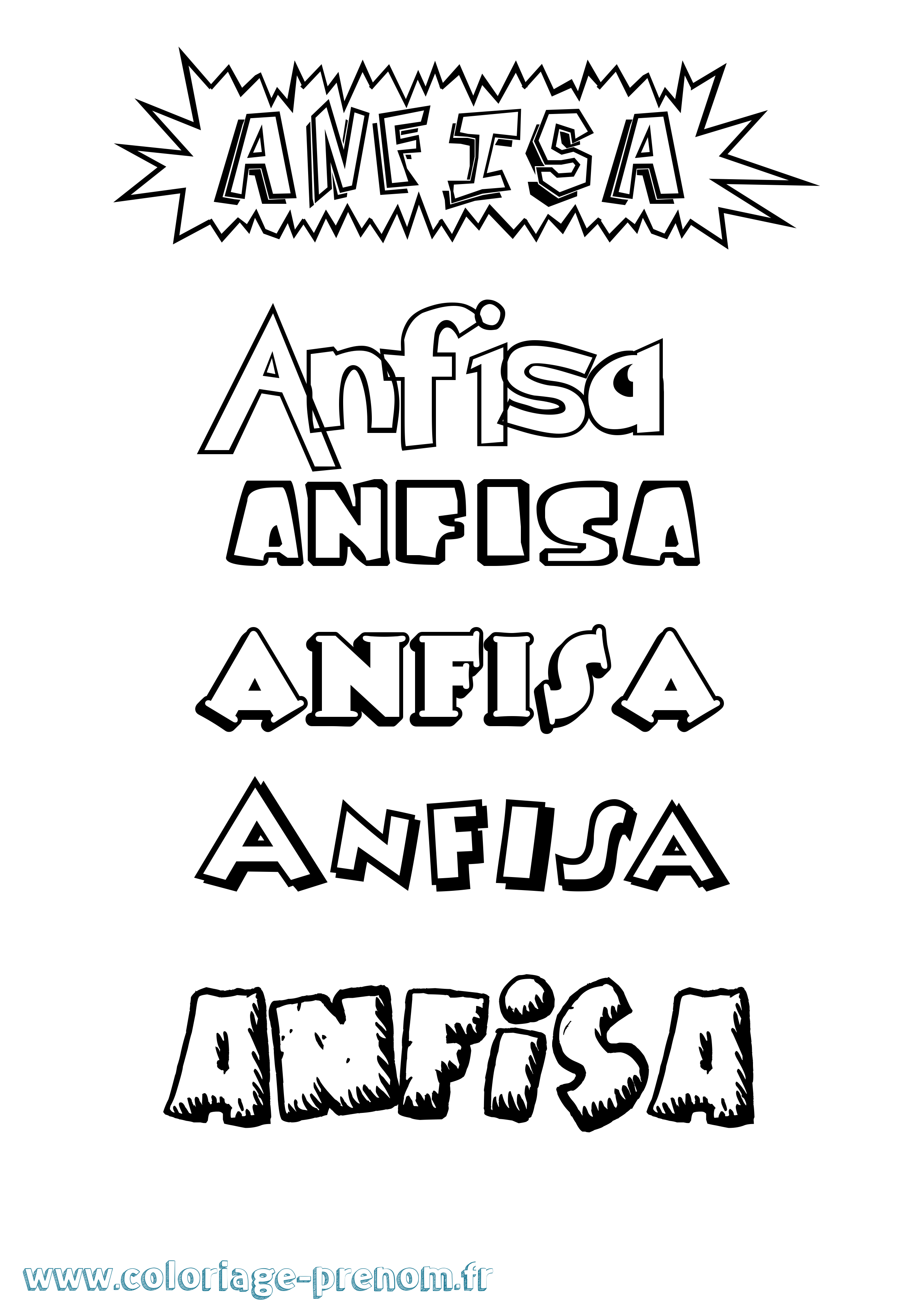 Coloriage prénom Anfisa Dessin Animé