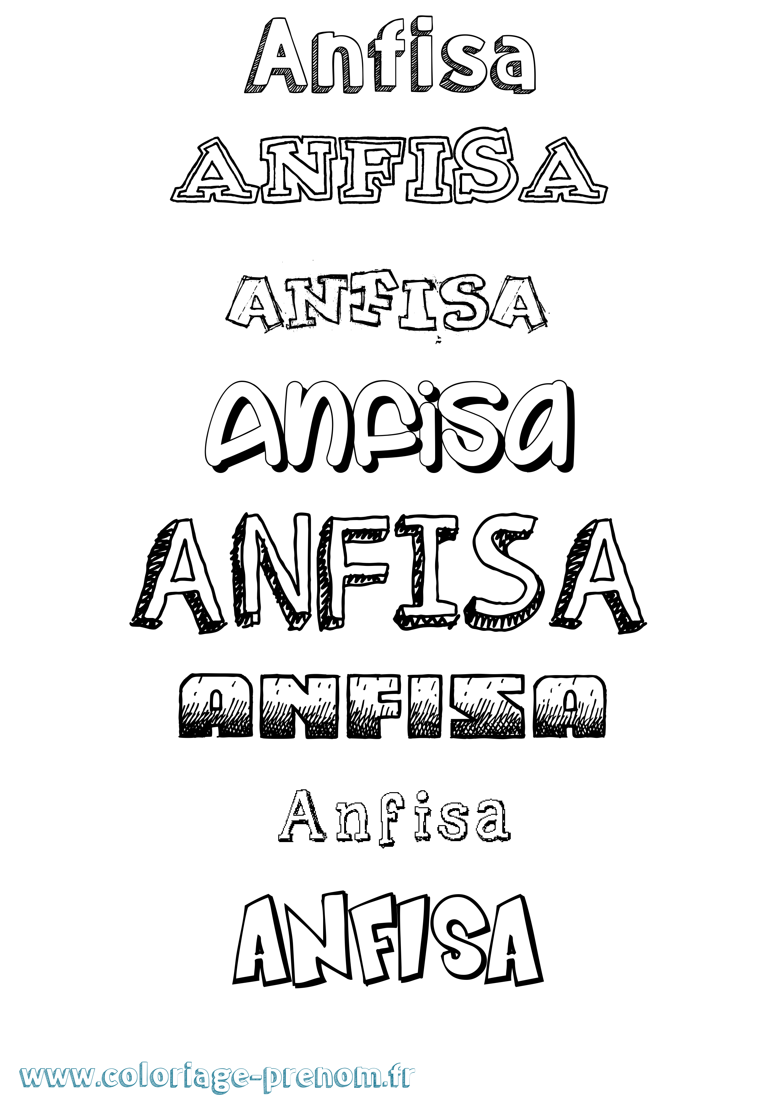 Coloriage prénom Anfisa Dessiné