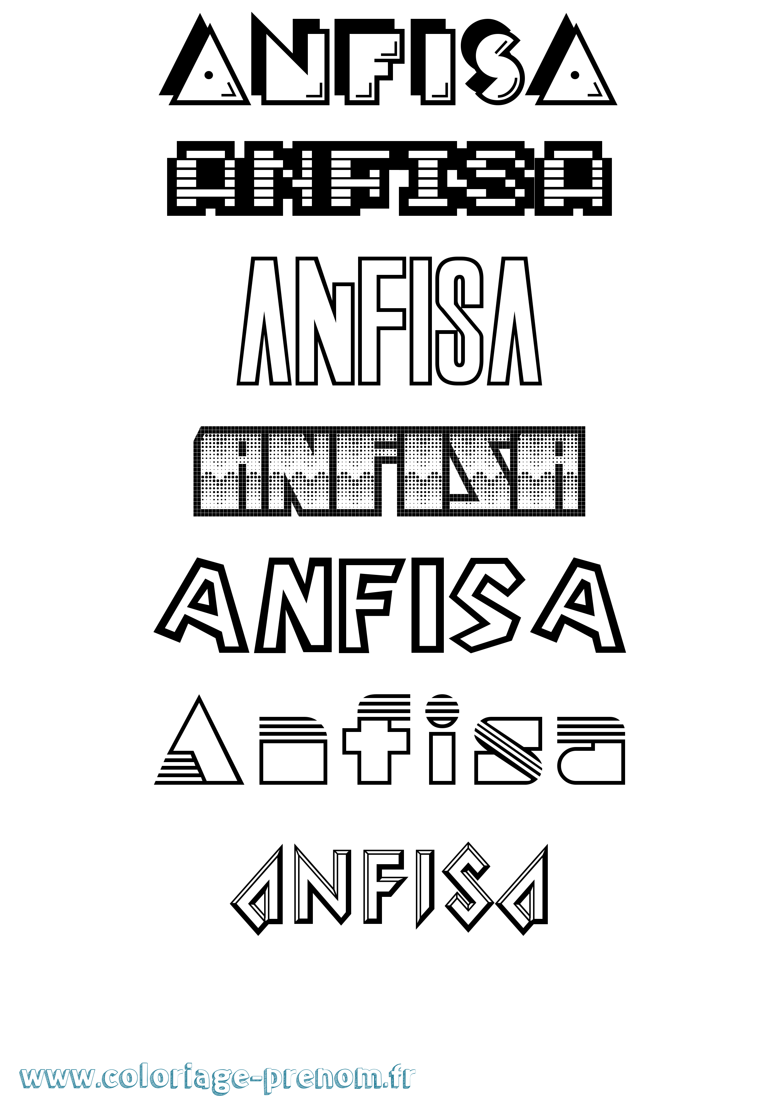 Coloriage prénom Anfisa Jeux Vidéos