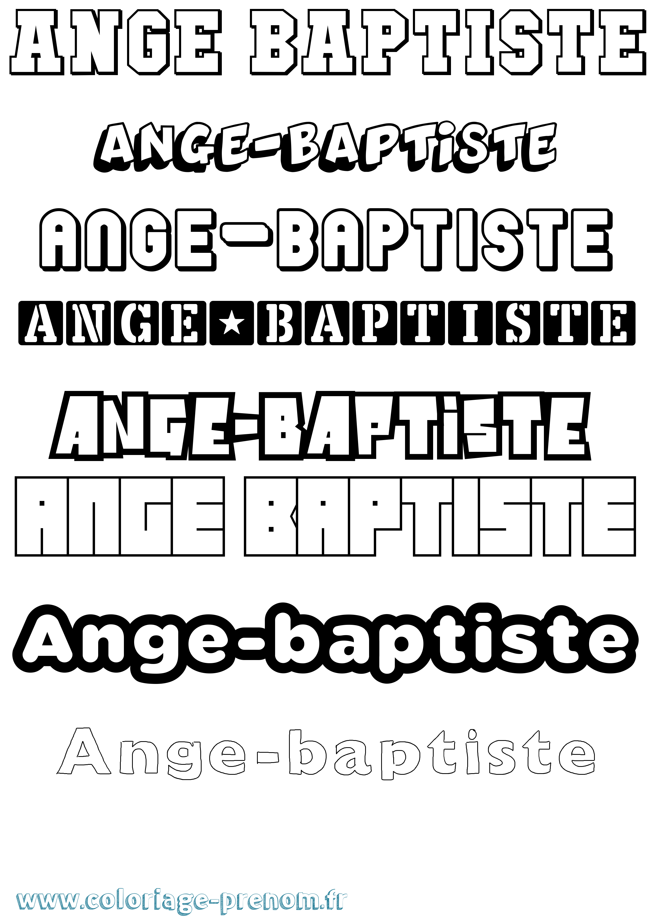 Coloriage prénom Ange-Baptiste Simple