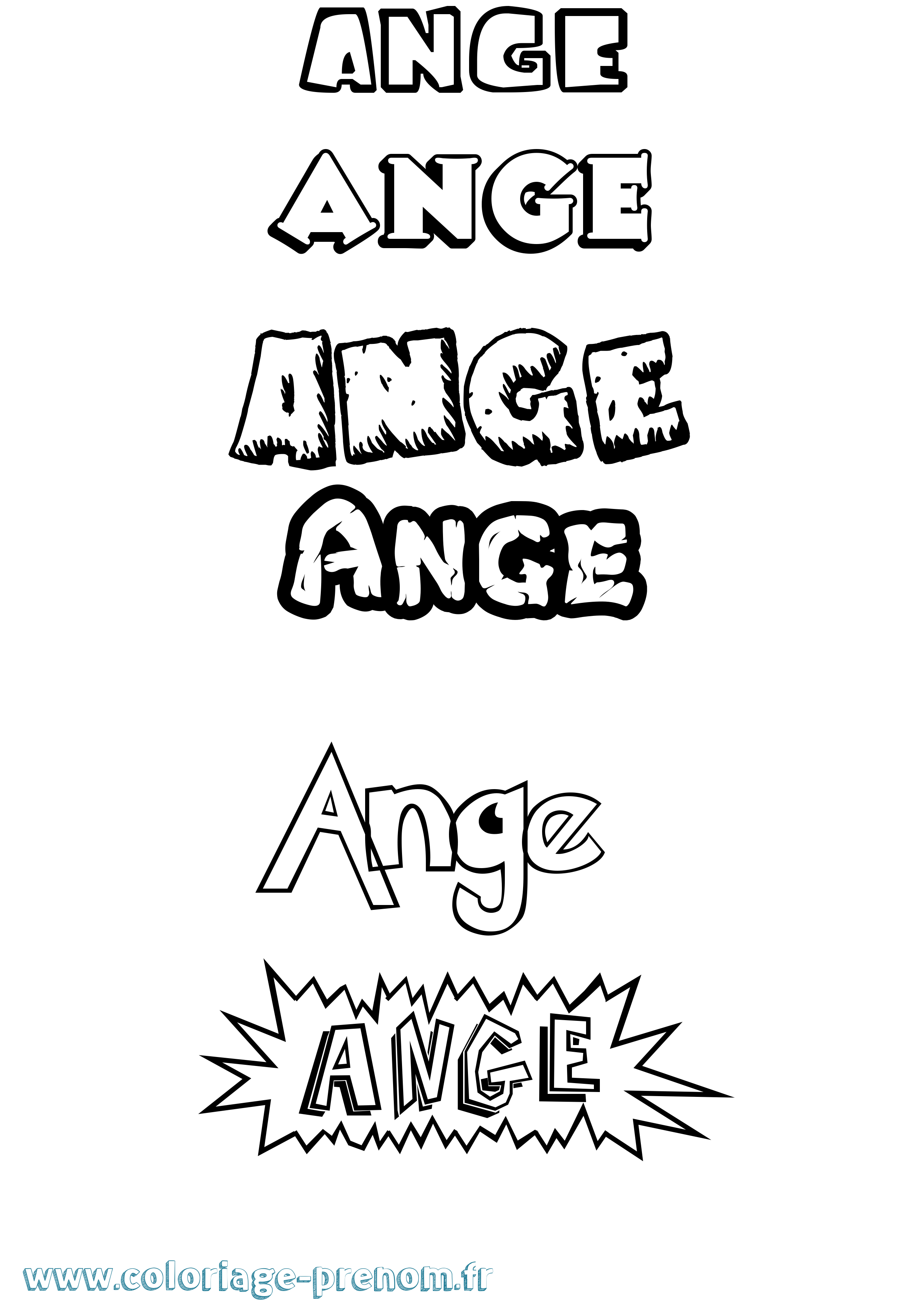 Coloriage prénom Ange