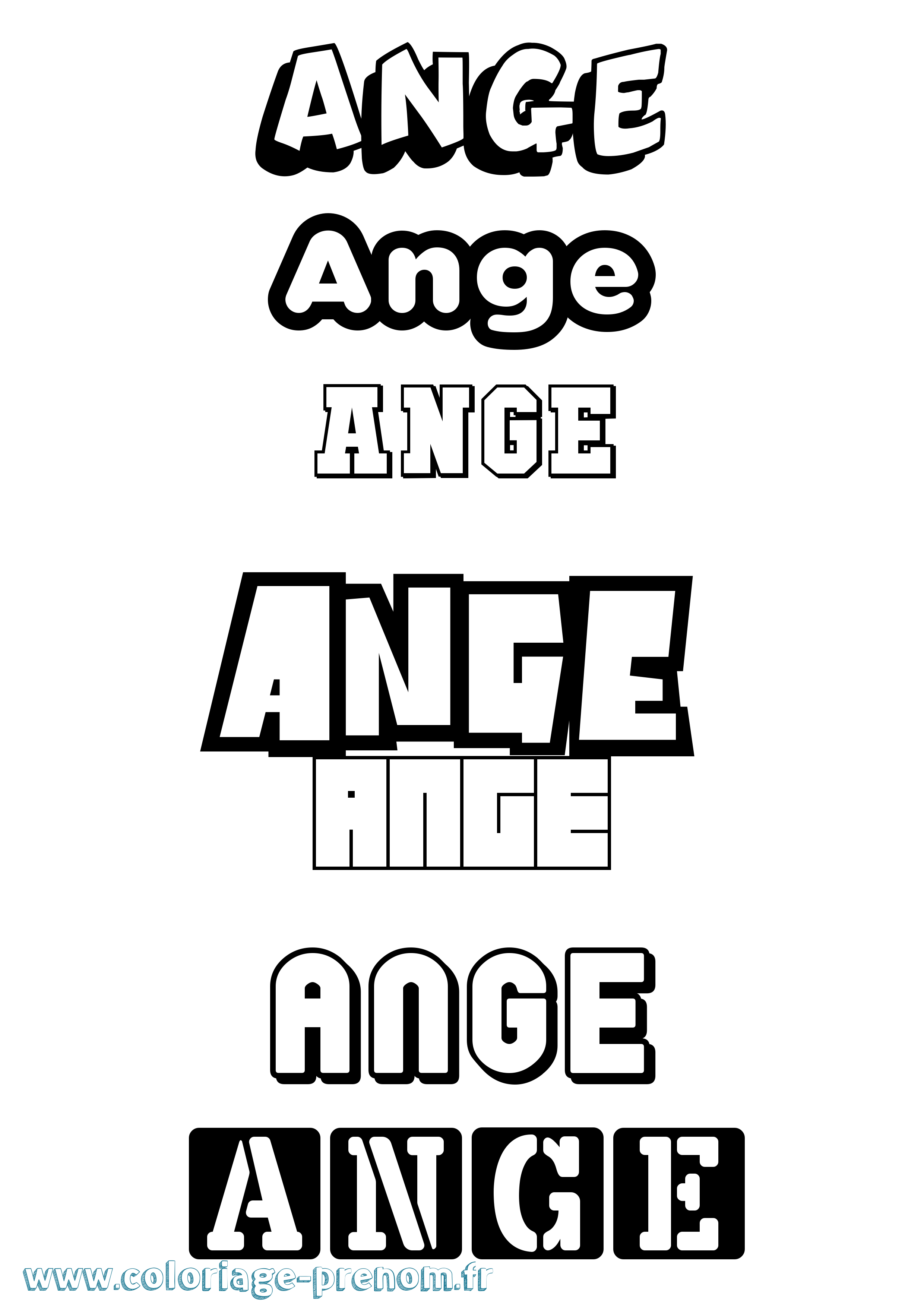 Coloriage prénom Ange Simple