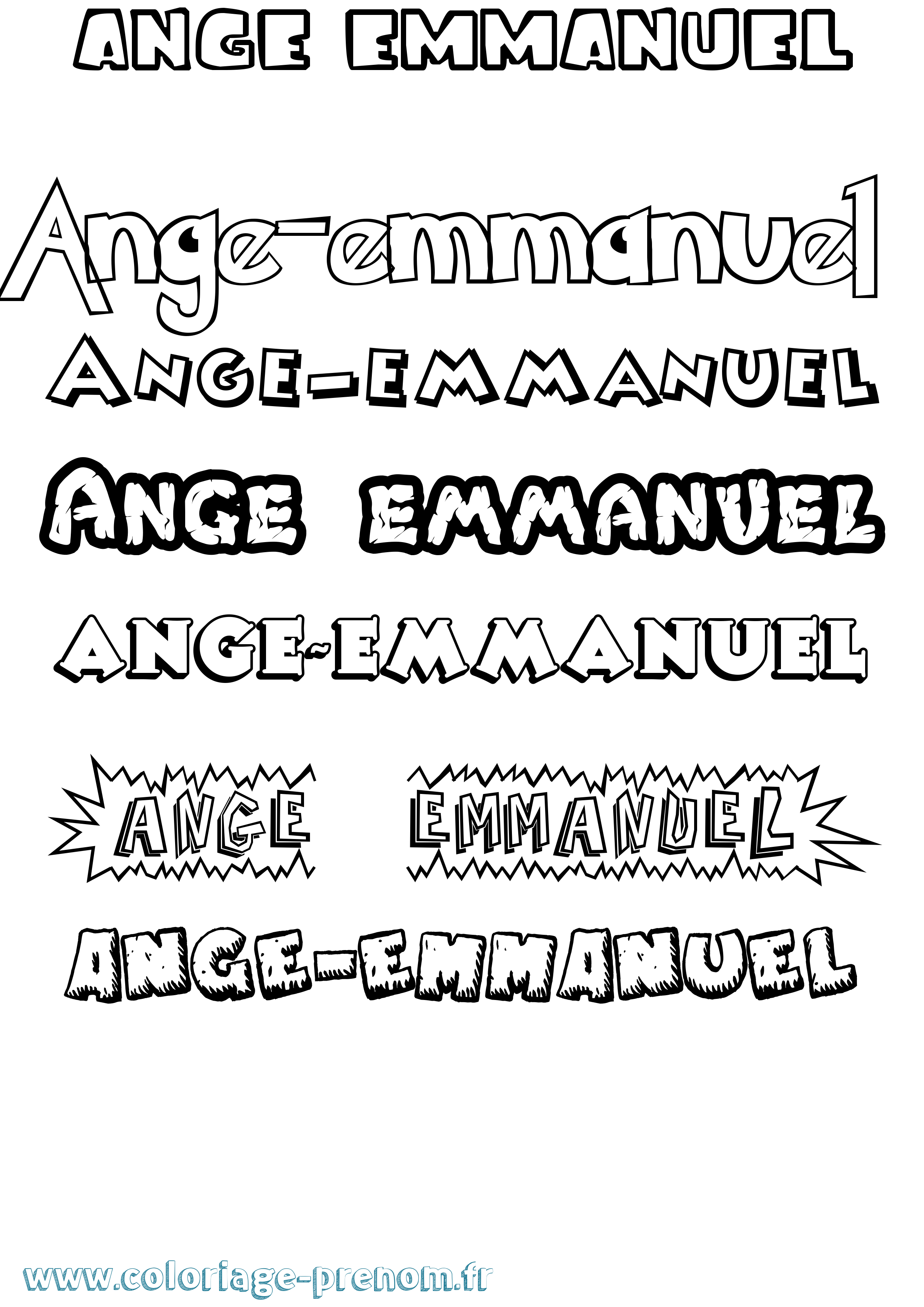 Coloriage prénom Ange-Emmanuel Dessin Animé
