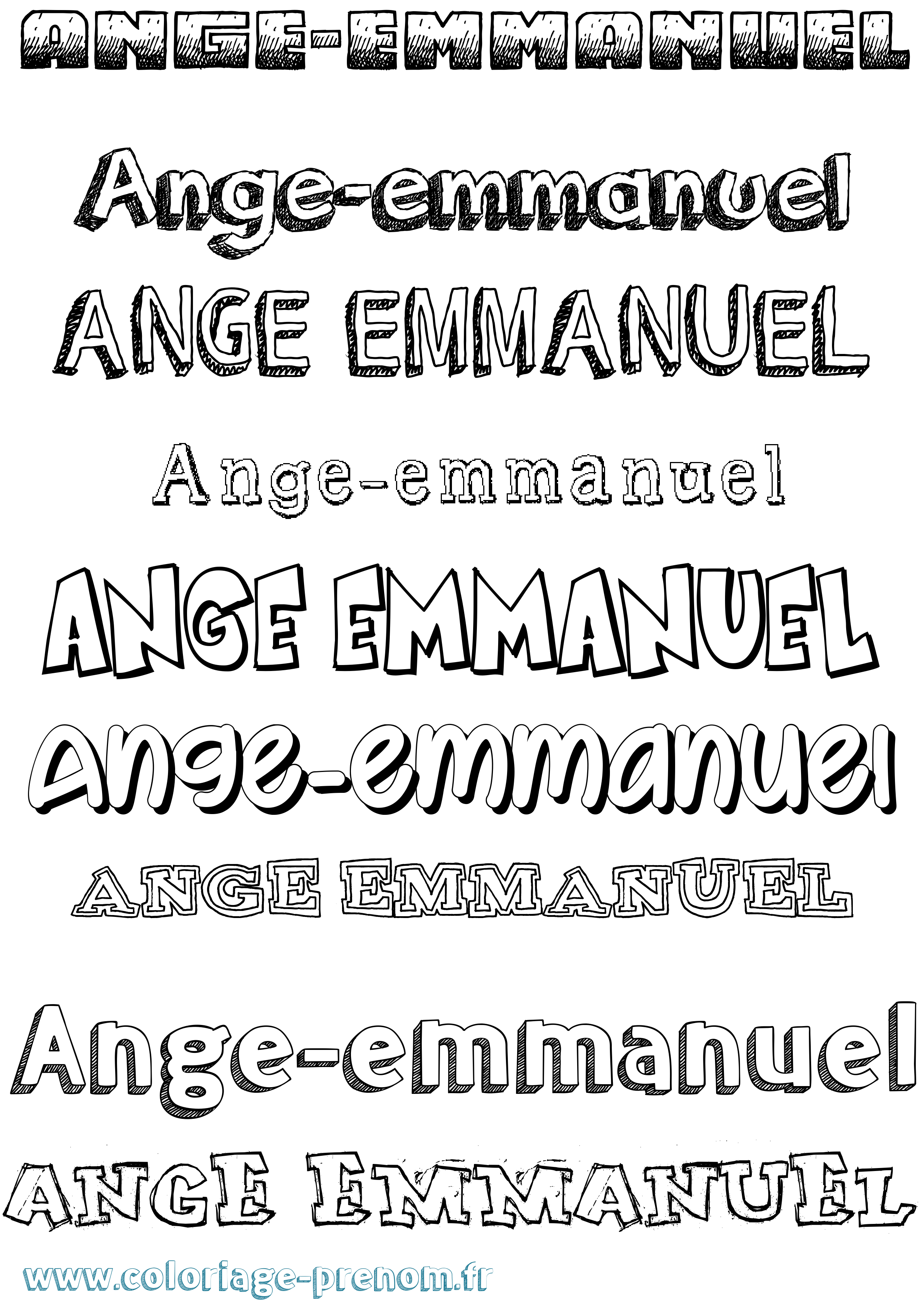 Coloriage prénom Ange-Emmanuel Dessiné