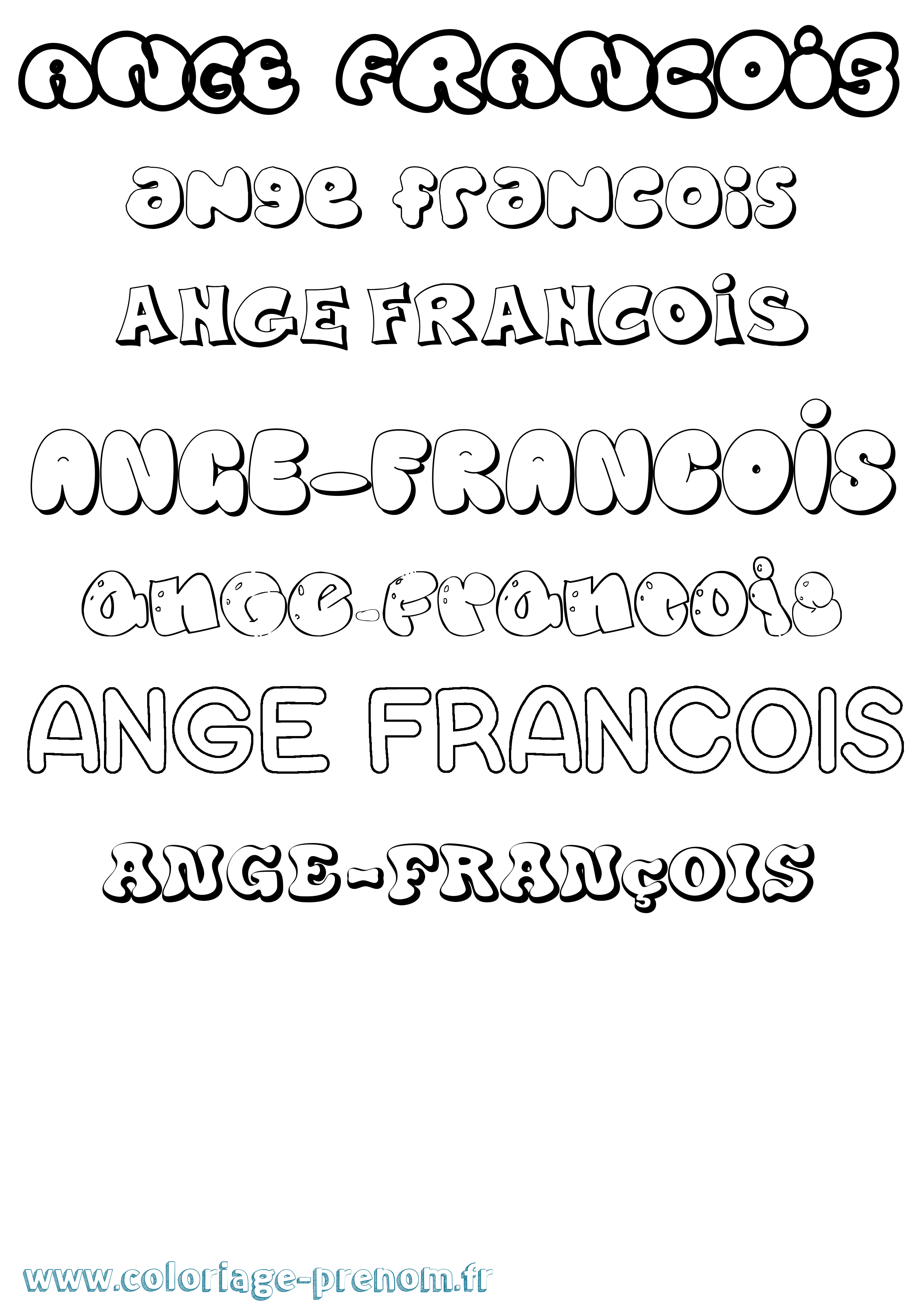 Coloriage Ange-François Bubble Coloriage prénom Ange-François Bubble