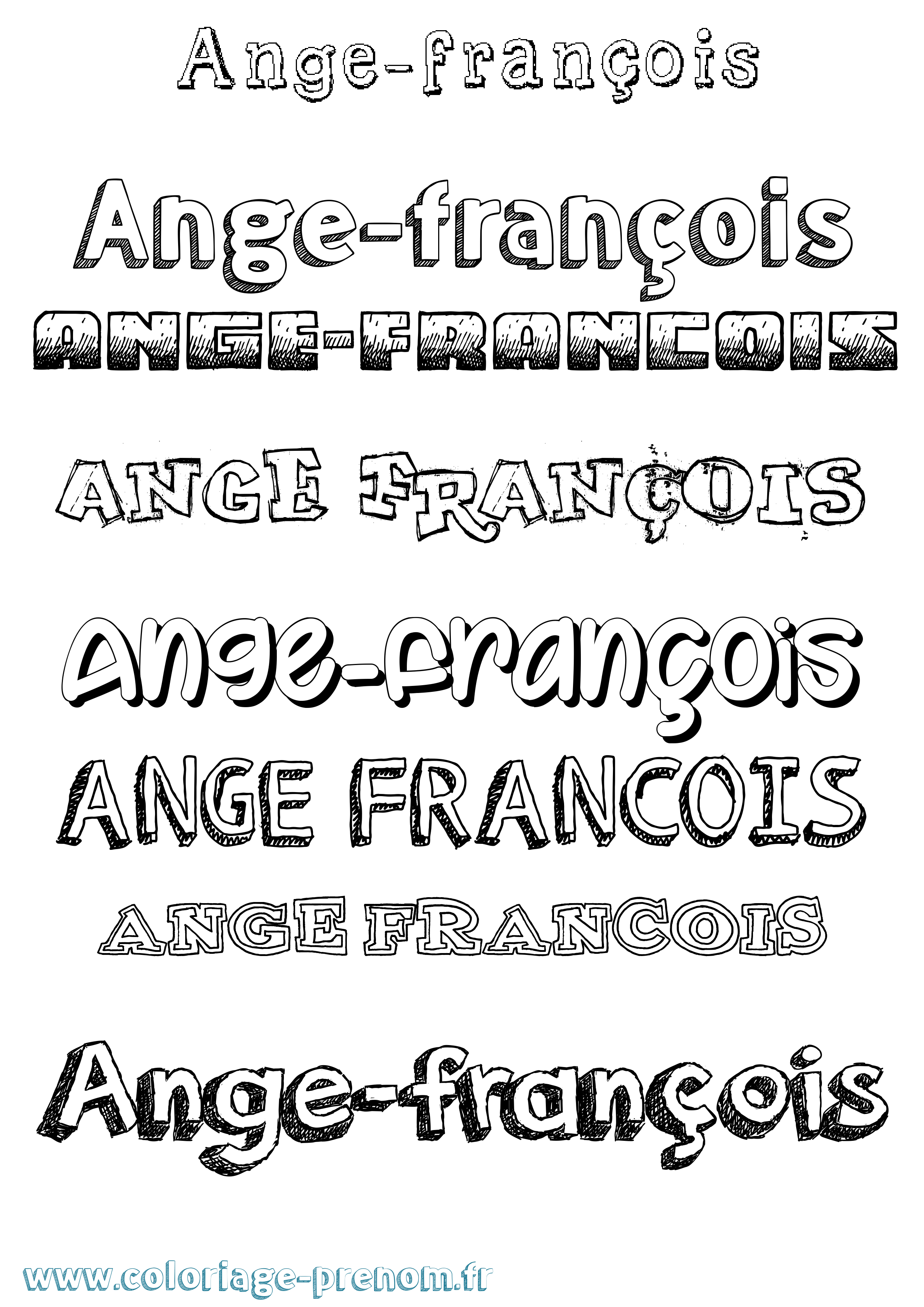 Coloriage Ange-François Dessiné Coloriage prénom Ange-François Dessiné