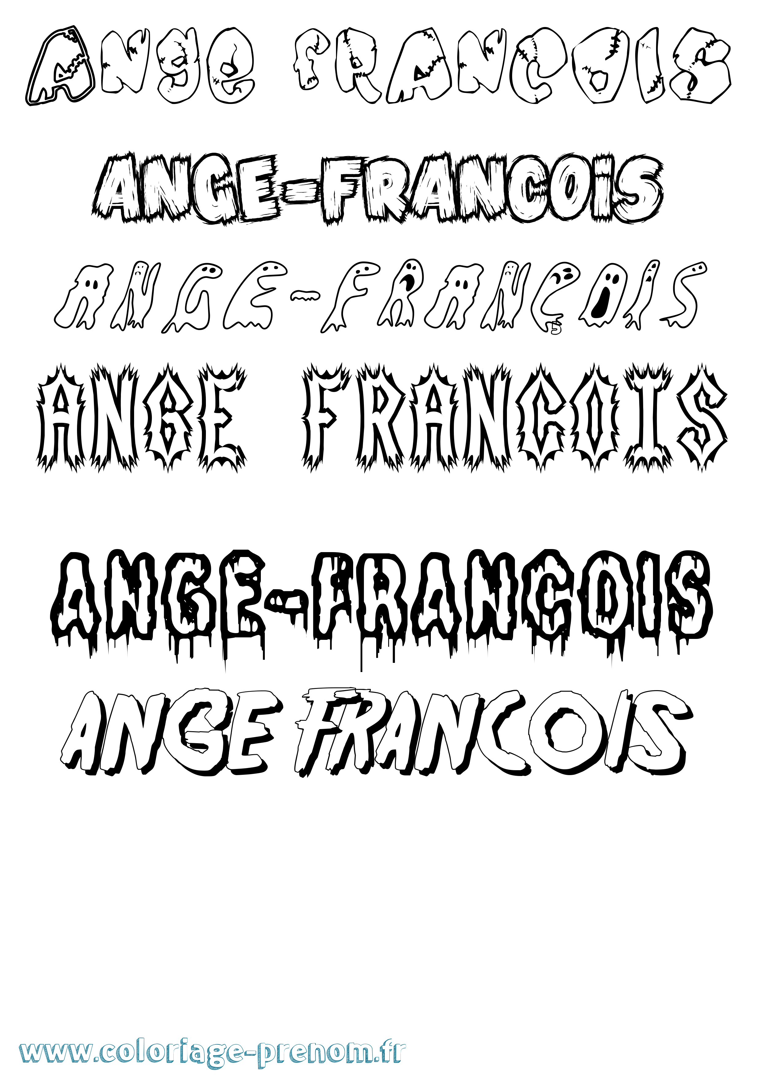 Coloriage Ange-François Frisson Coloriage prénom Ange-François Frisson