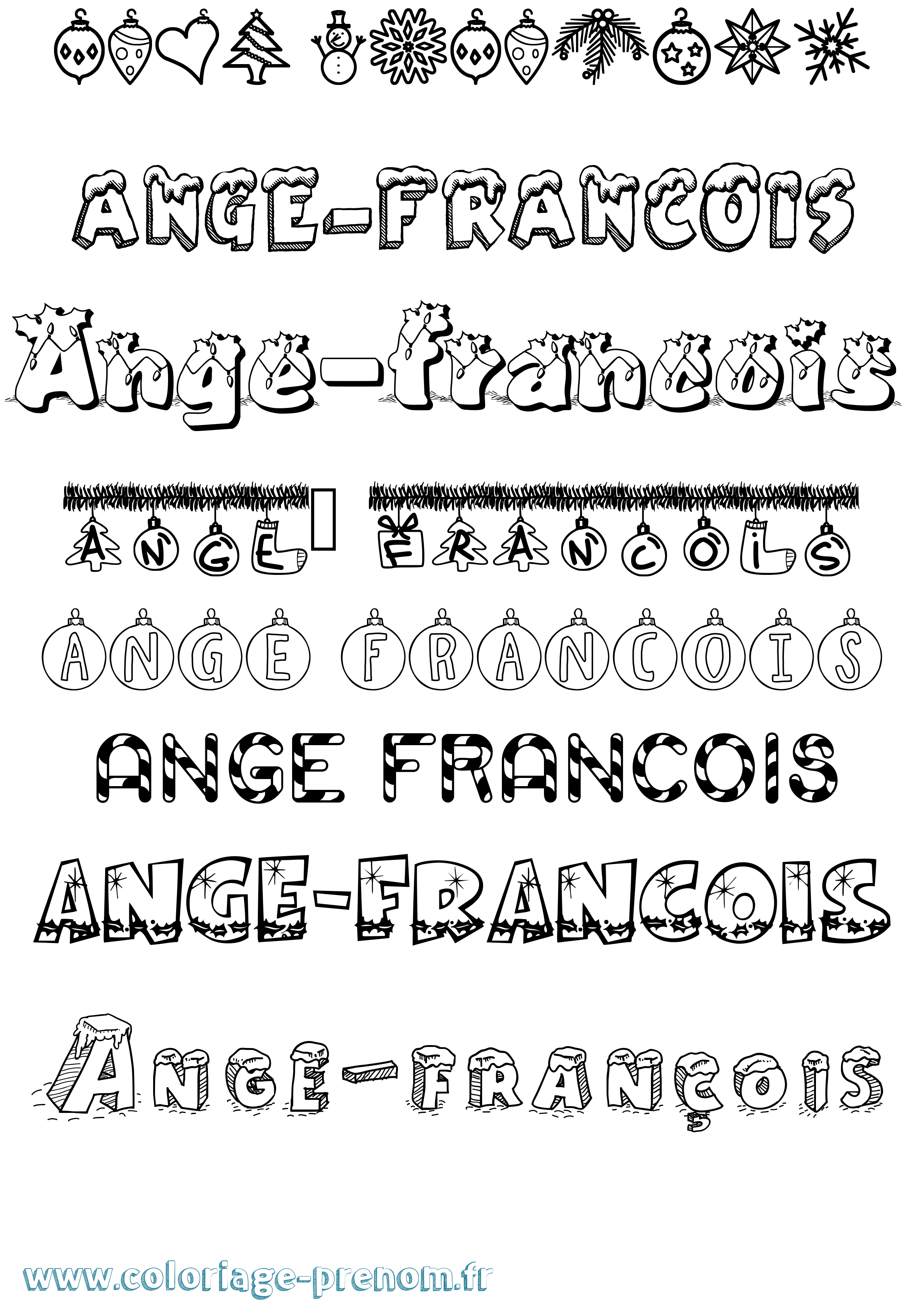 Coloriage Ange-François Noël Coloriage prénom Ange-François Noël