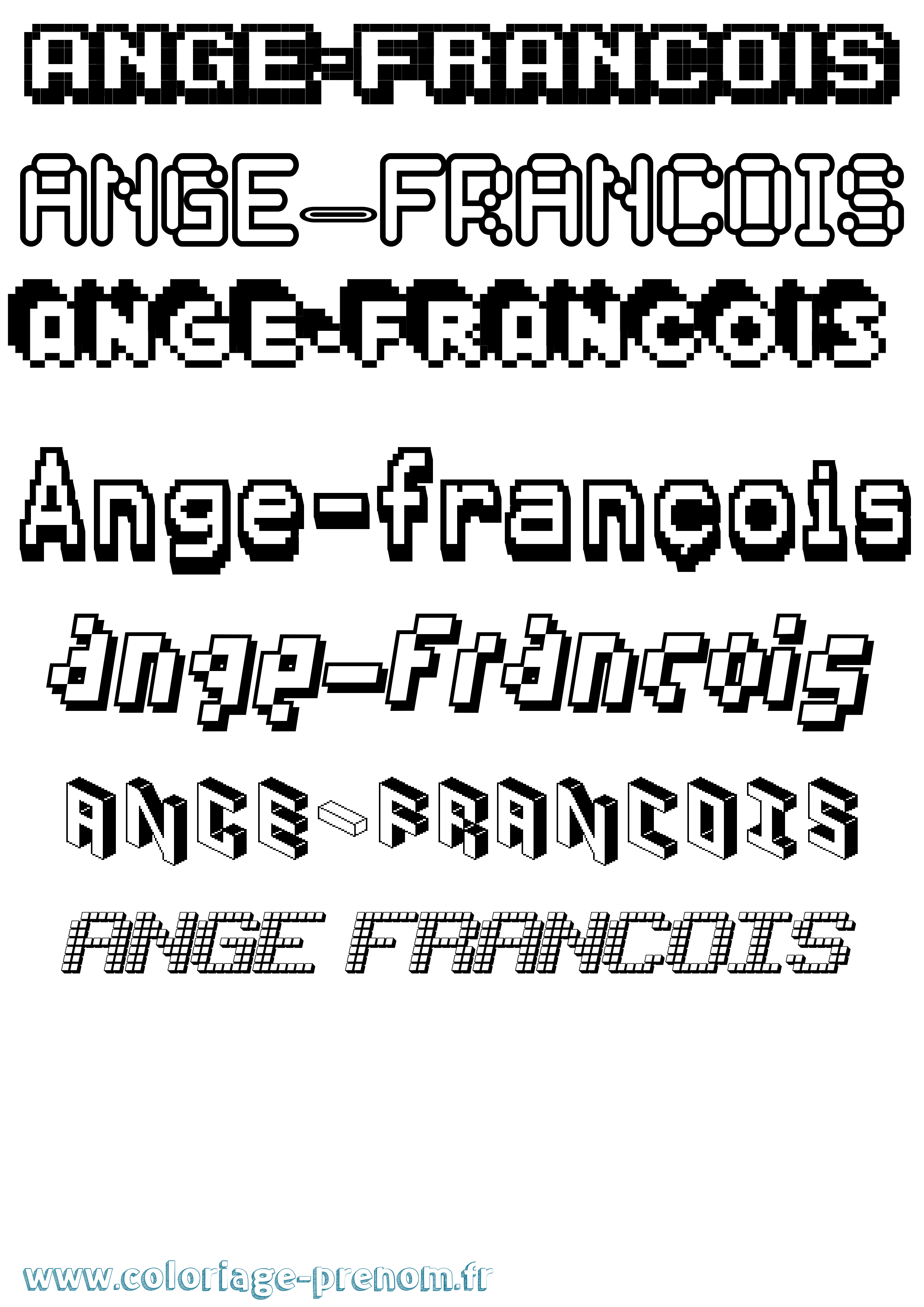 Coloriage Ange-François Pixel Coloriage prénom Ange-François Pixel
