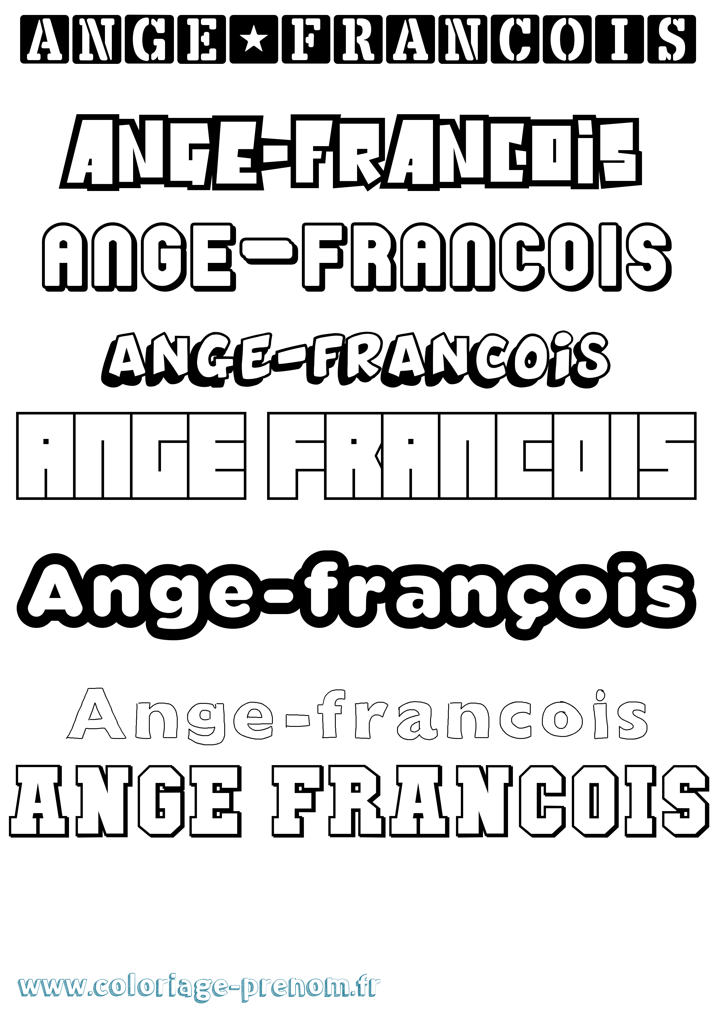 Coloriage Ange-François Simple Coloriage prénom Ange-François Simple