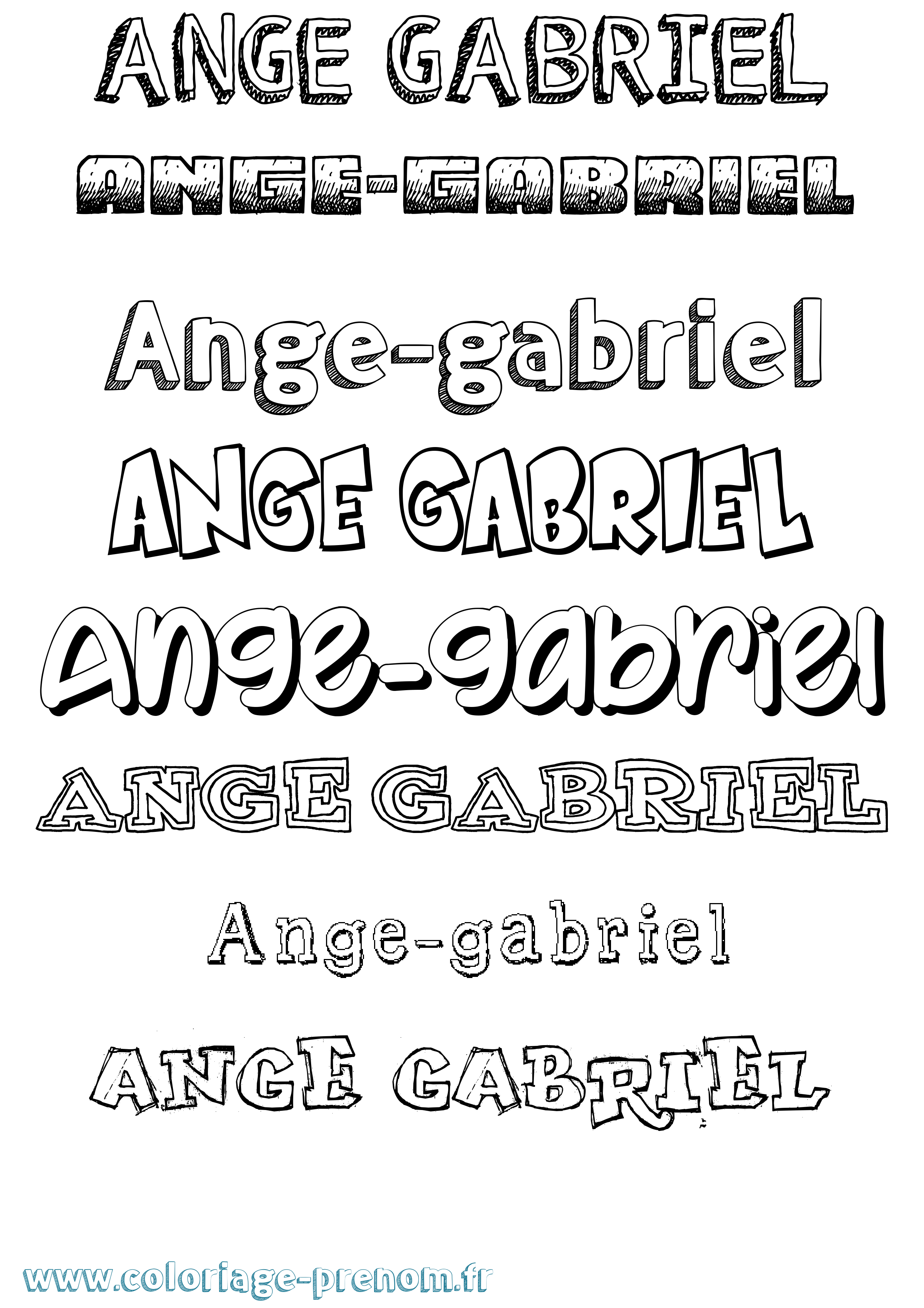 Coloriage Ange-Gabriel Dessiné Coloriage prénom Ange-Gabriel Dessiné