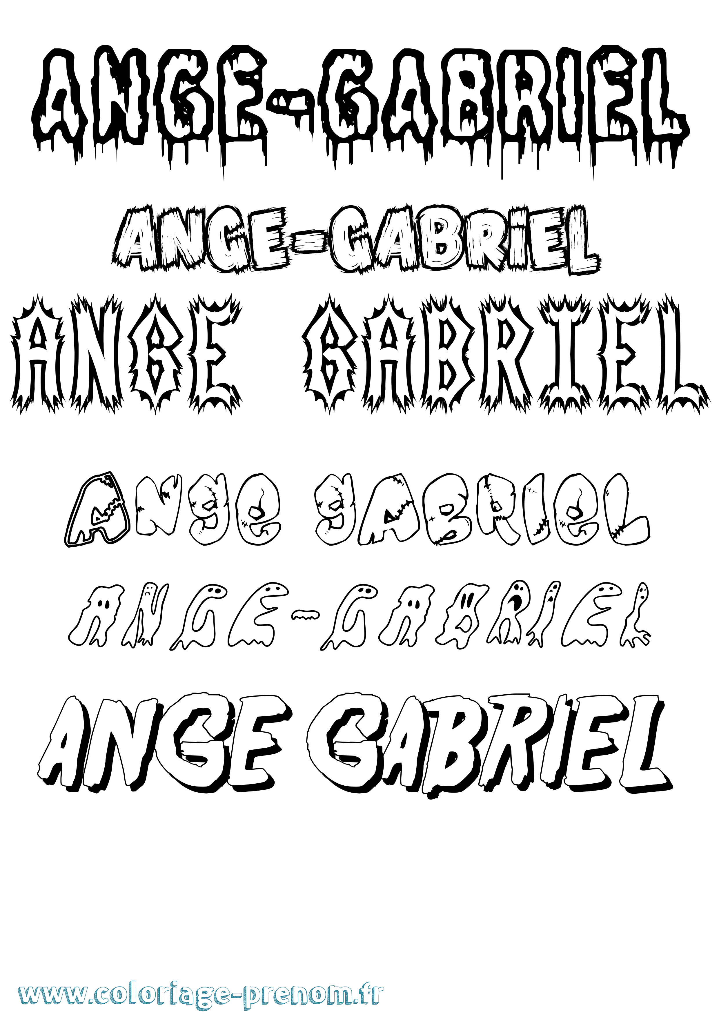 Coloriage Ange-Gabriel Frisson Coloriage prénom Ange-Gabriel Frisson