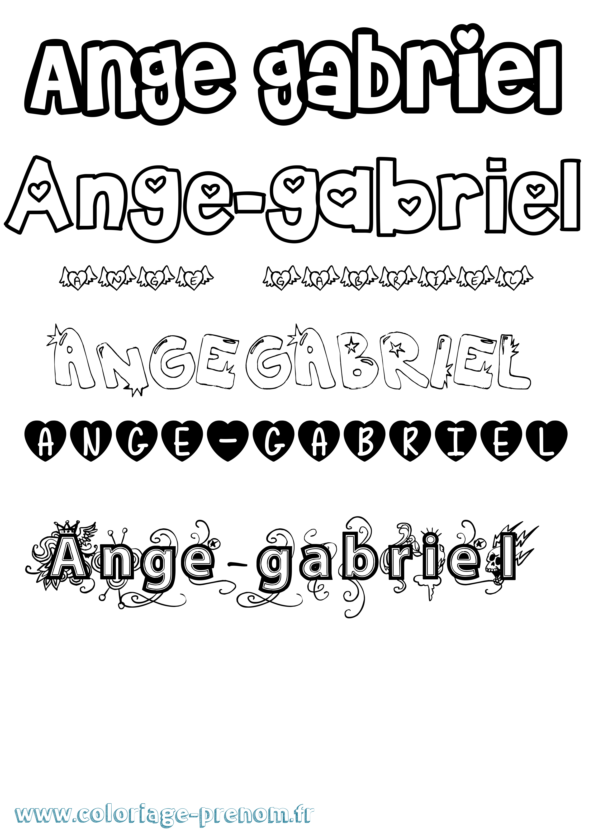 Coloriage du prénom Angegabriel à Imprimer ou Télécharger facilement