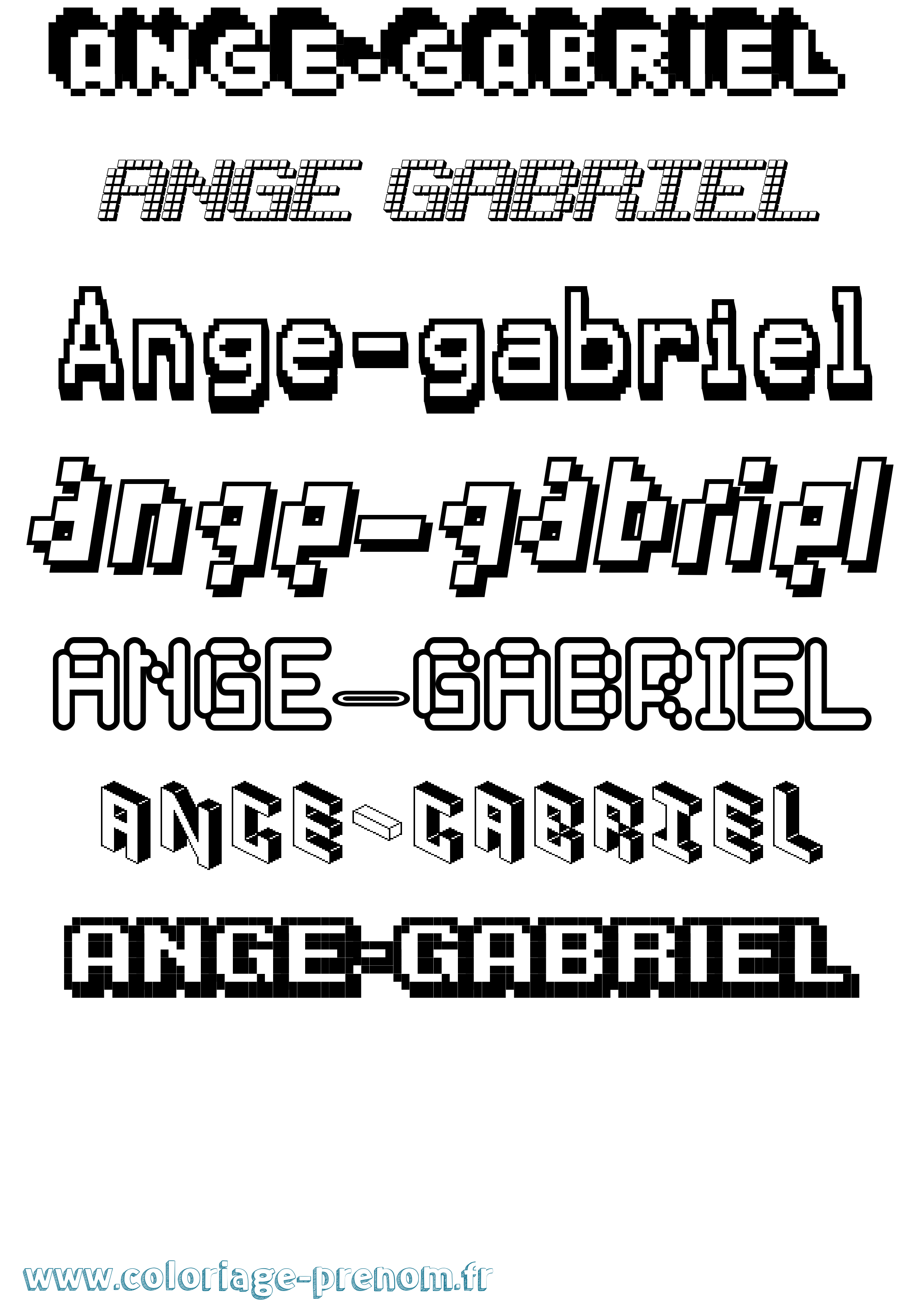 Coloriage Ange-Gabriel Pixel Coloriage prénom Ange-Gabriel Pixel